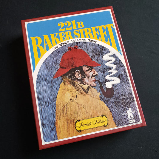 Image shows the front cover of the box of the 221B Baker Street board game