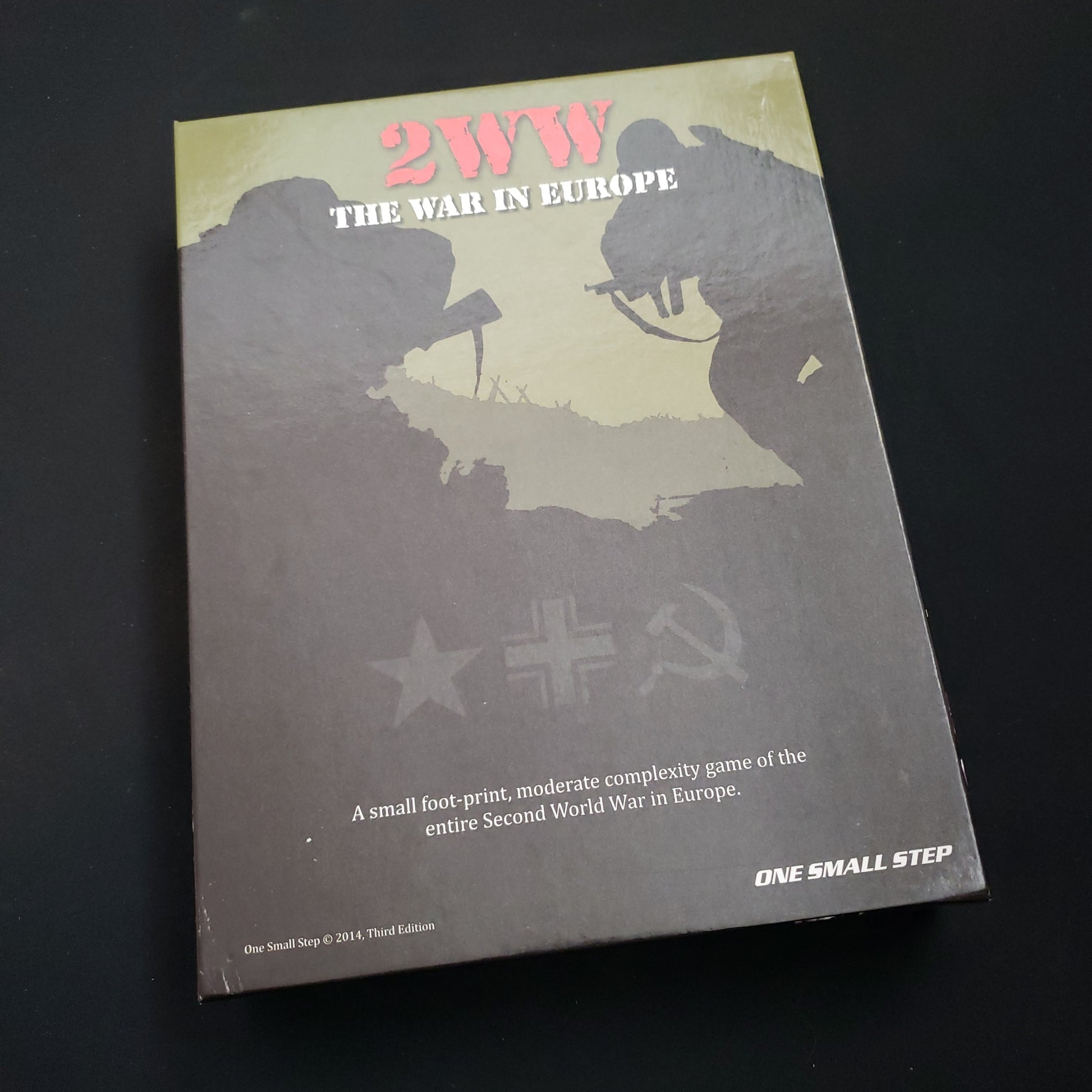 Image shows the front cover of the box of the 2WW: The War in Europe board game