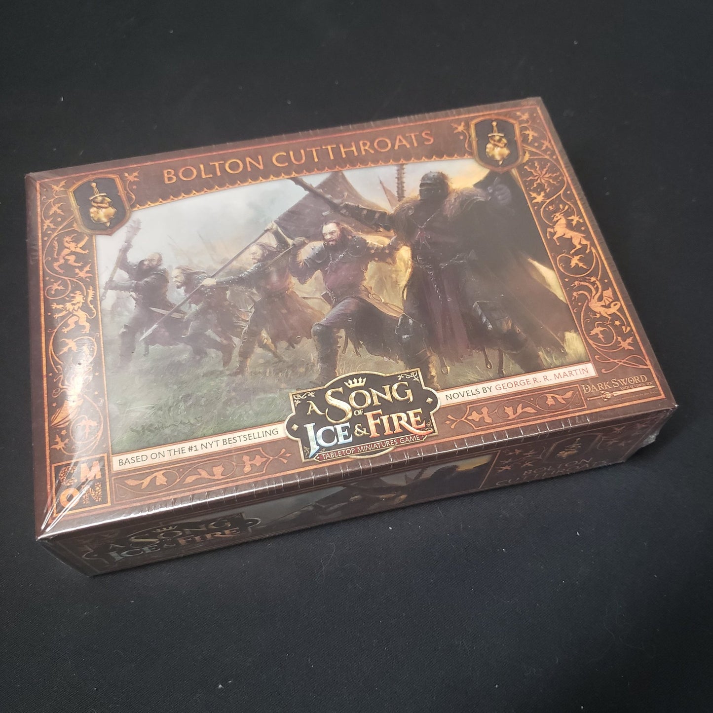 Image shows the front cover of the box for the Bolton Cutthroats expansion from the A Song of Ice & Fire Miniatures Game