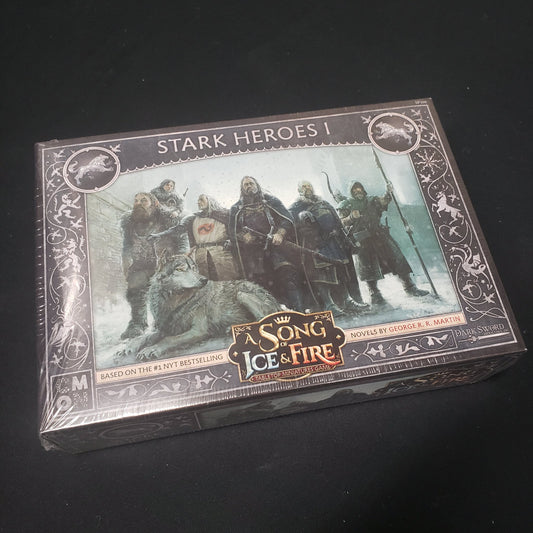 Image shows the front cover of the box for the Stark Heroes I expansion from the A Song of Ice & Fire Miniatures Game