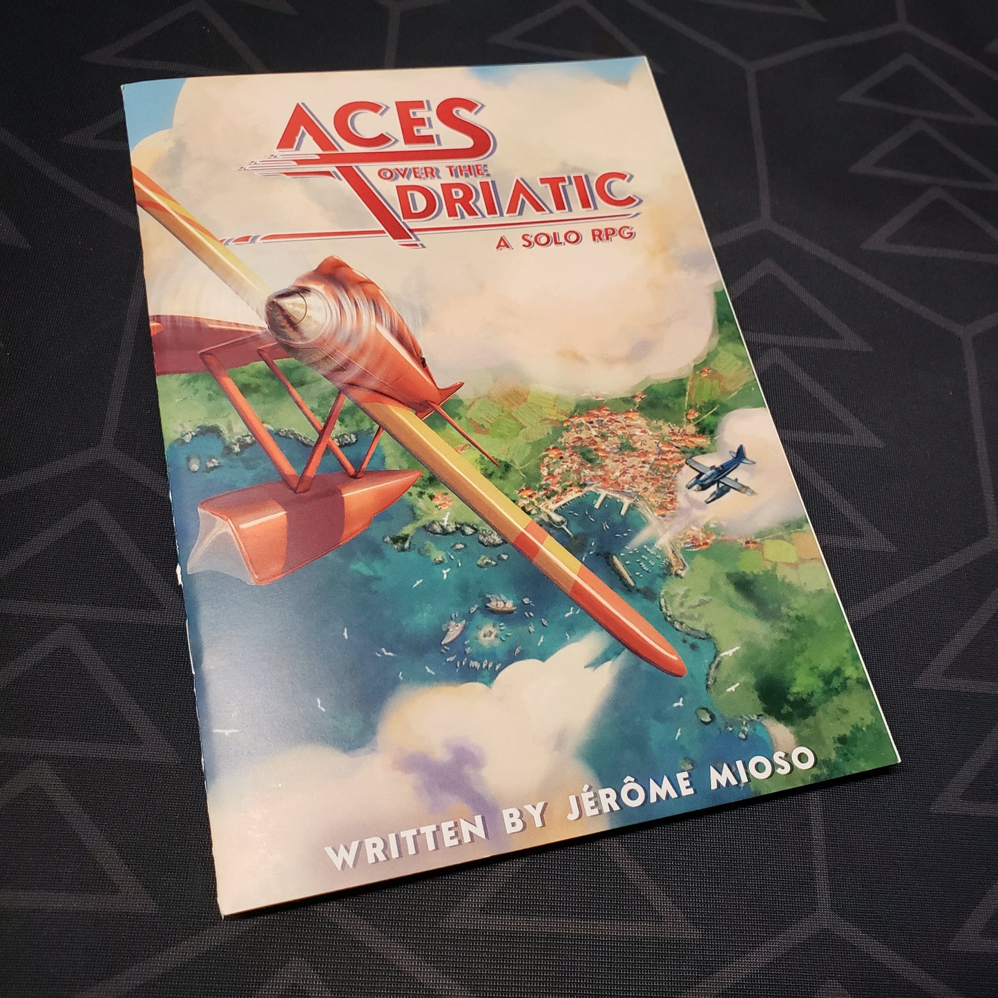 Image shows the front cover of the Aces Over the Adriatic roleplaying game book
