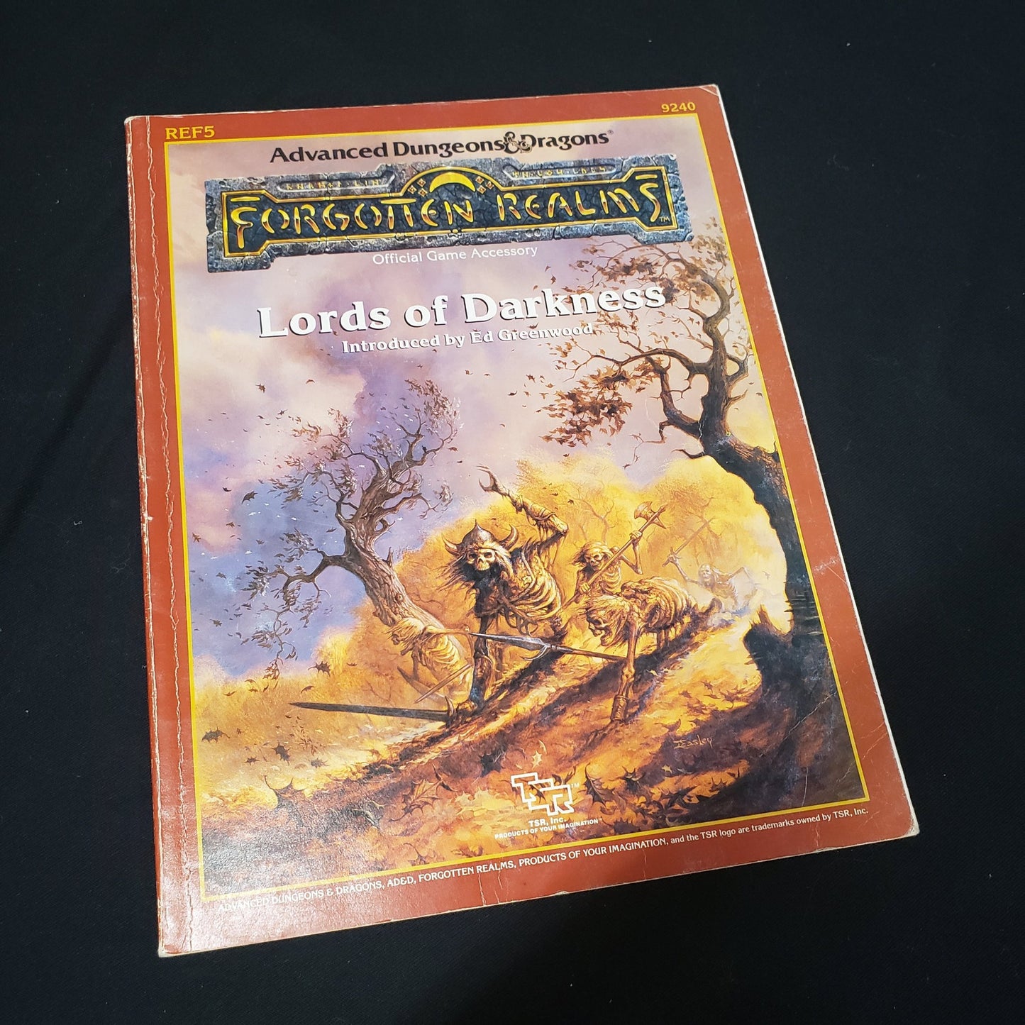 Image shows the front cover of the Lords of Darkness book for the roleplaying game Advanced Dungeons & Dragons: First Edition