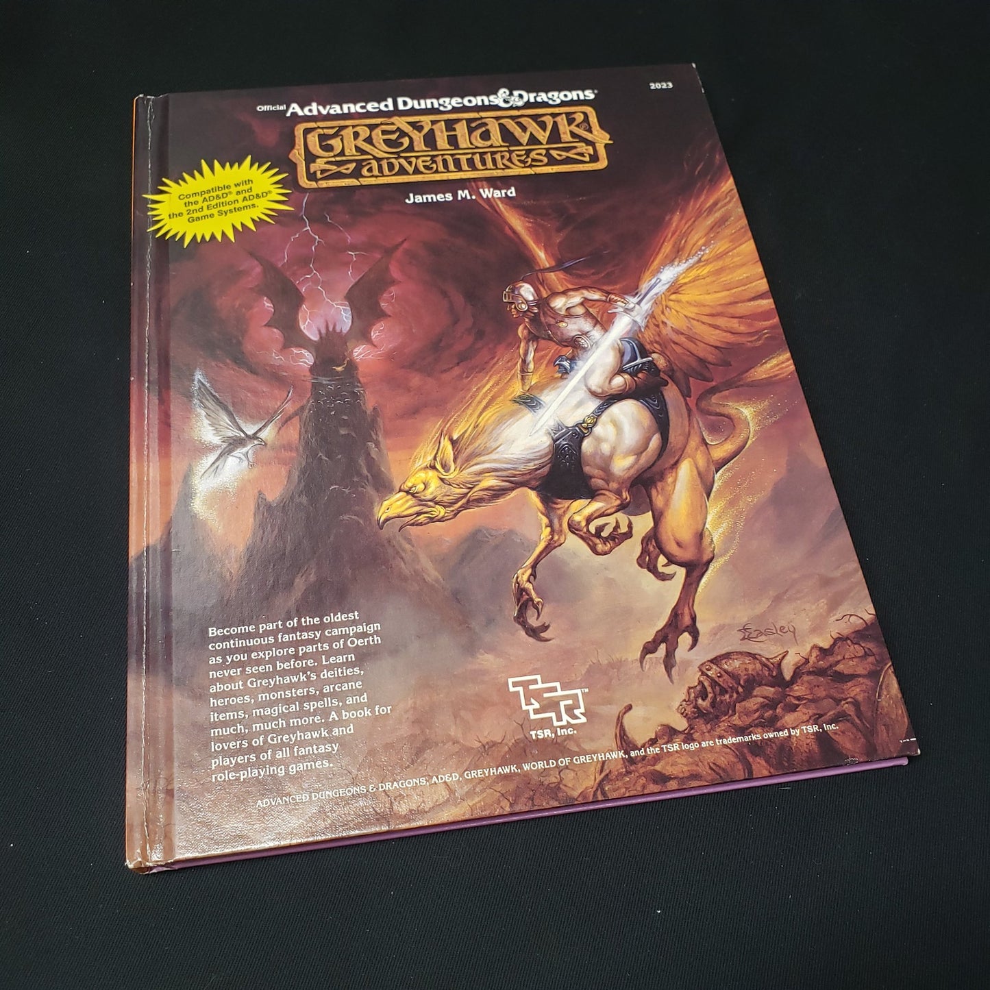 Image shows the front cover of the Greyhawk Adventures book for the roleplaying game Advanced Dungeons & Dragons: First Edition