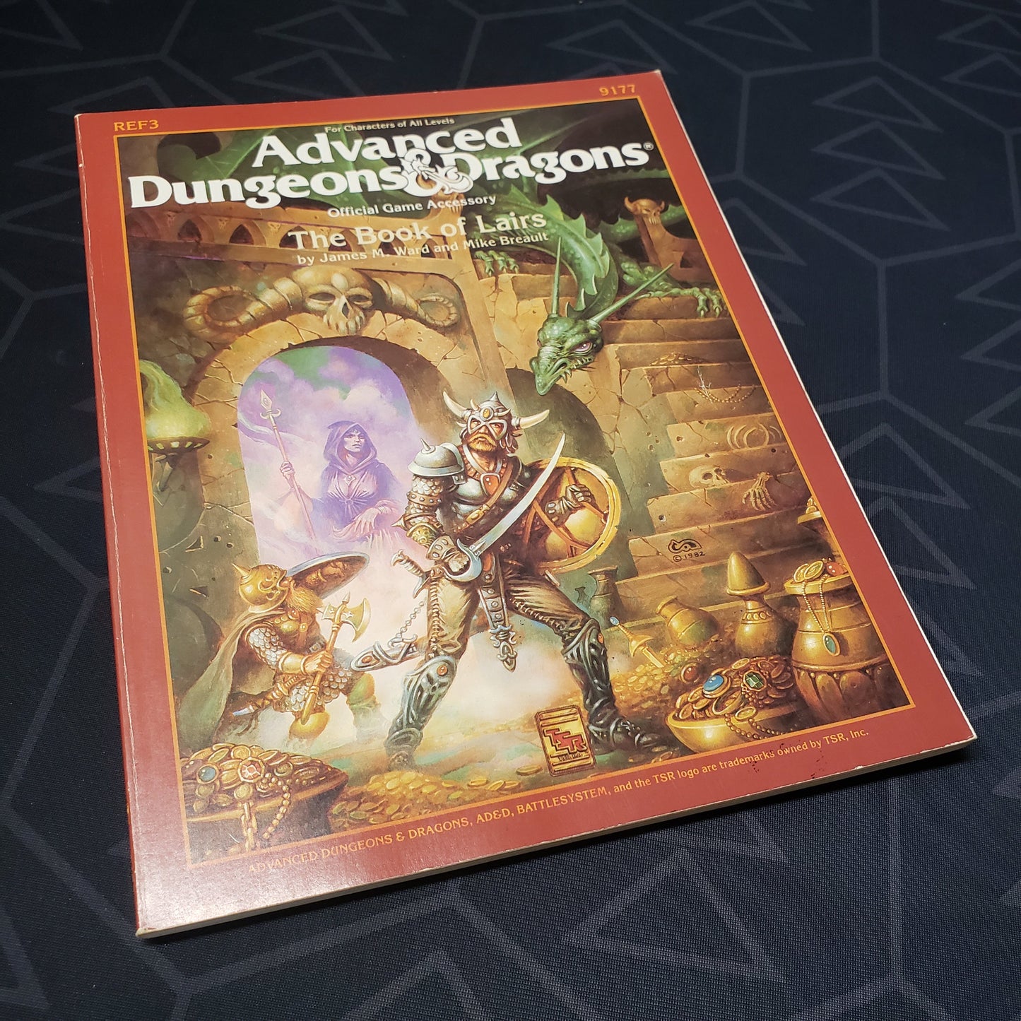 Image shows the front cover of the Book of Lairs for the roleplaying game Advanced Dungeons & Dragons: First Edition