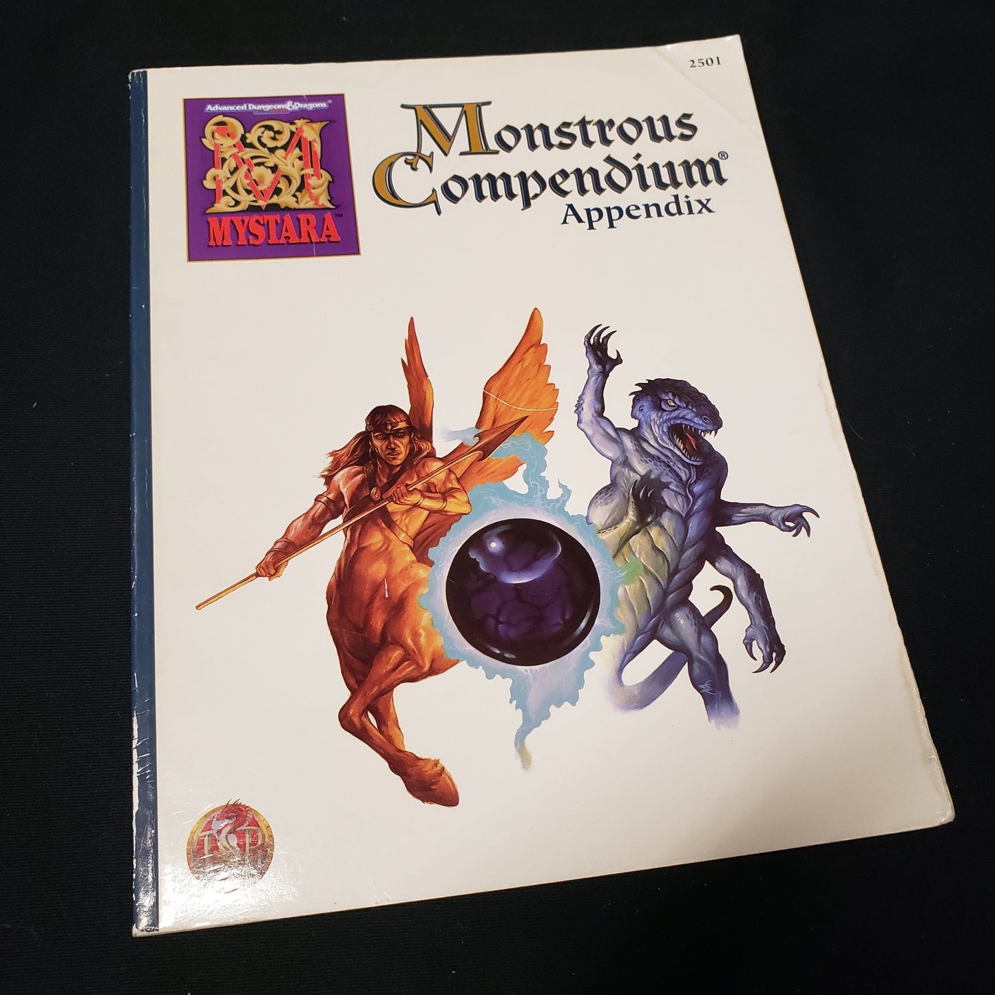 Image shows the front cover of the Mystara: Monstrous Compendium Appendix book for the roleplaying game Advanced Dungeons & Dragons: Second Edition