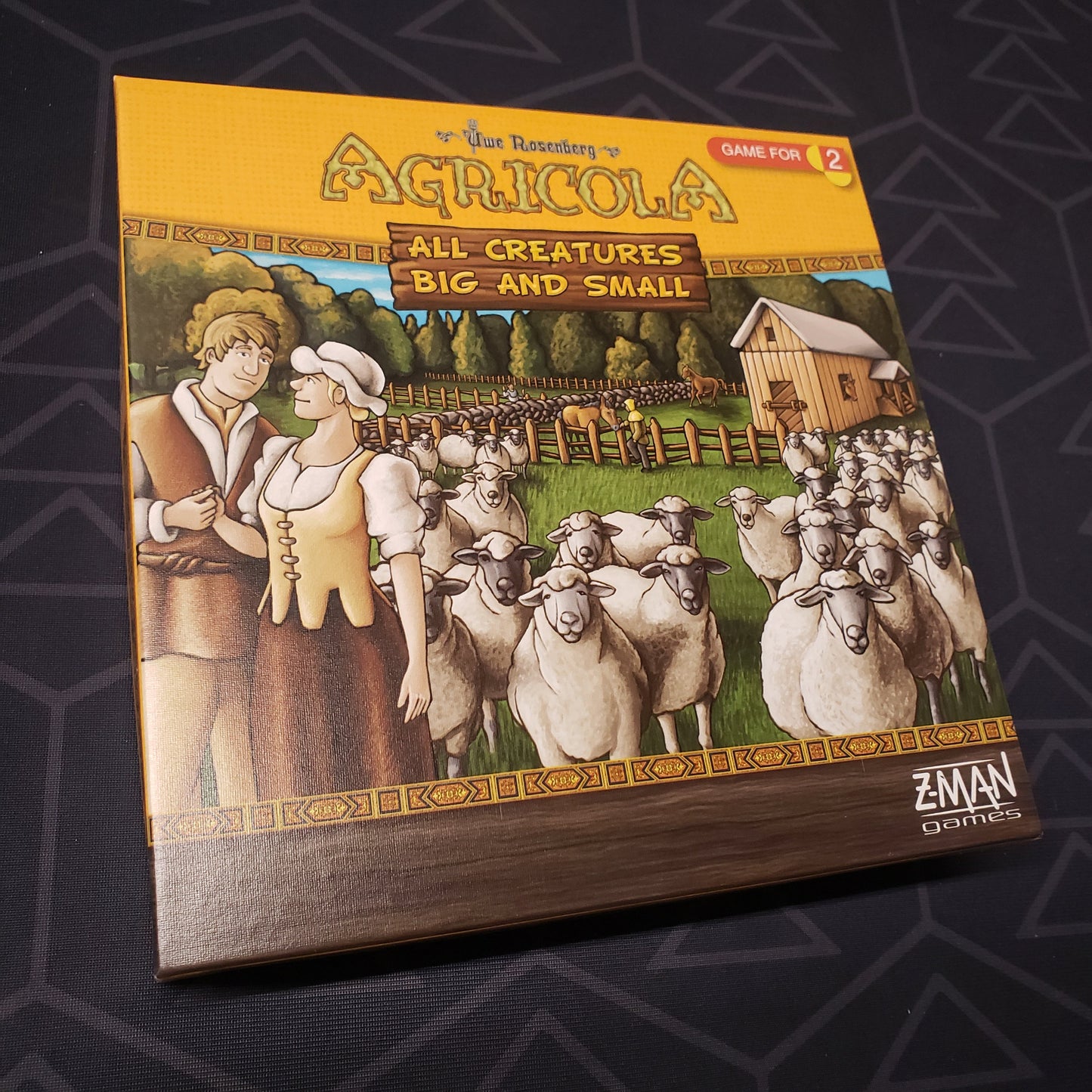 Image shows the front cover of the box for the Agricola: All Creatures Big and Small board game