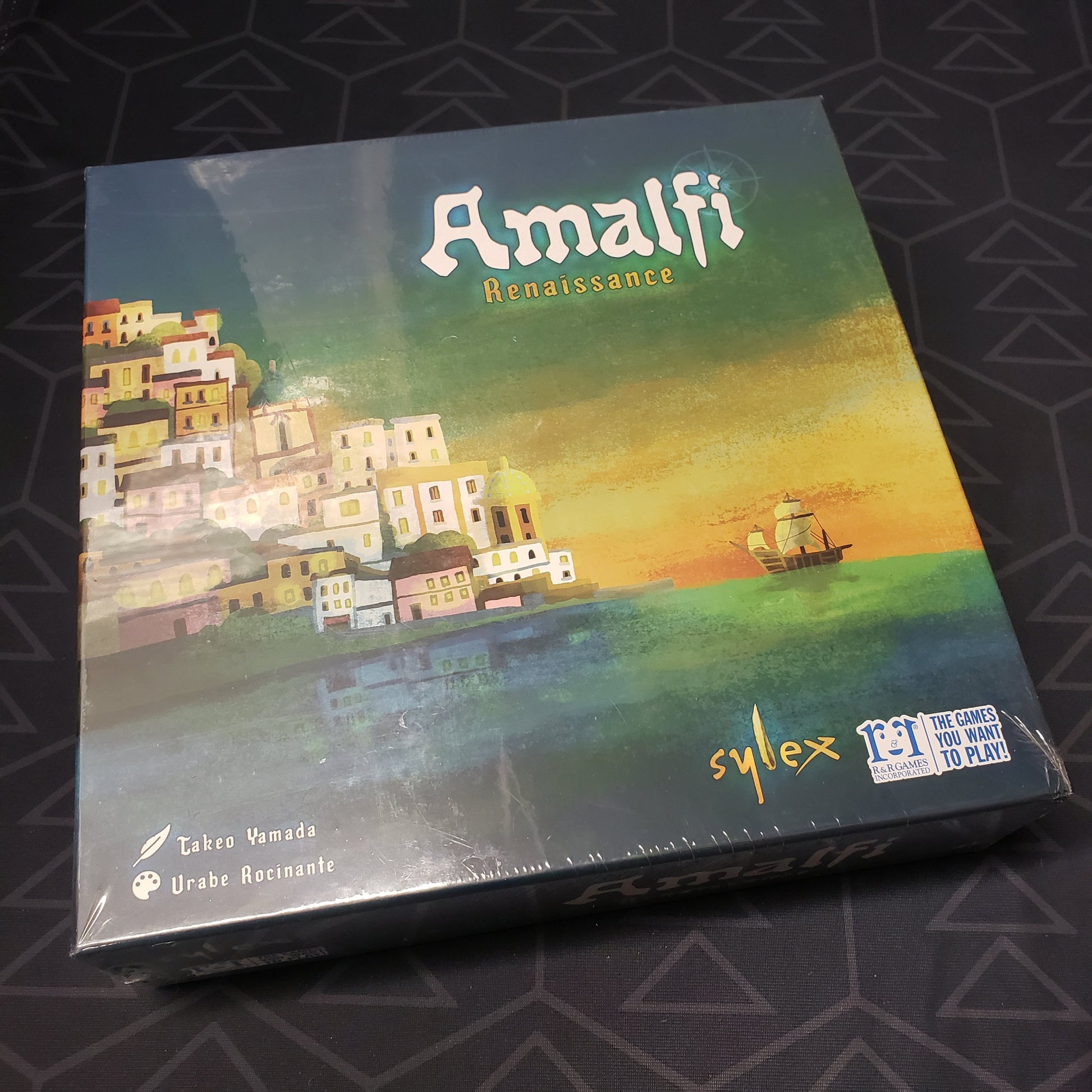 Image shows the front cover of the box for the Amalfi: Renaissance board game