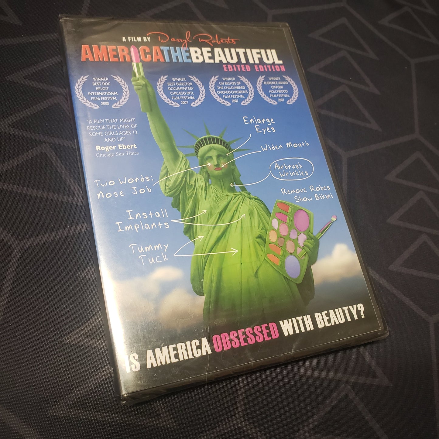 Image shows the front of the case for the movie America the Beautiful: PG-13 Edited Edition on DVD