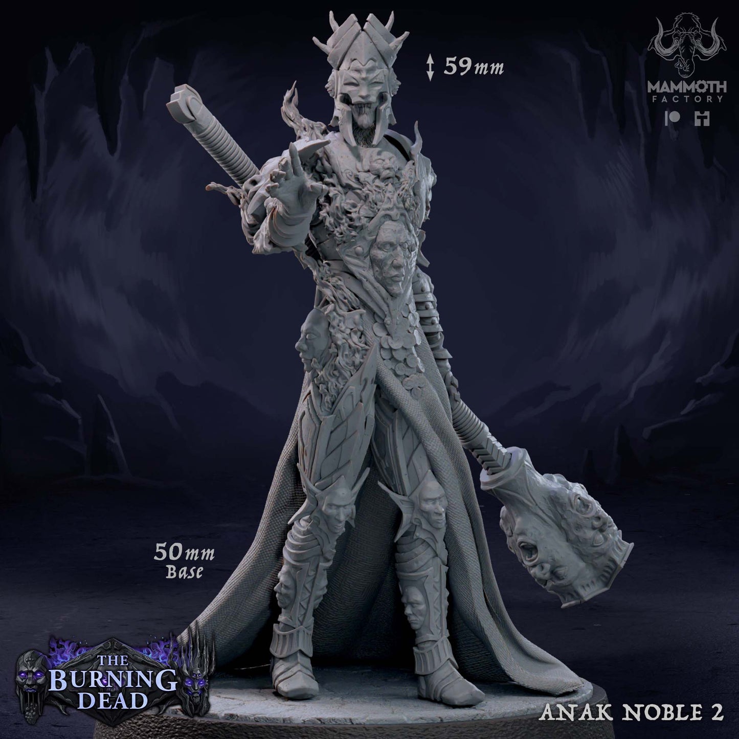 Image shows a 3D render of a wraith noble gaming miniature.