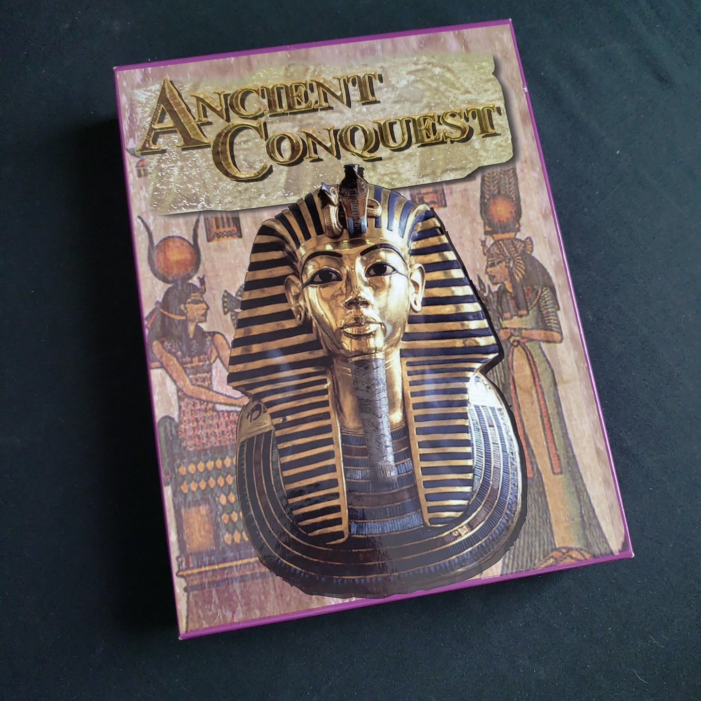 Image shows the front cover of the box of the Ancient Conquest board game