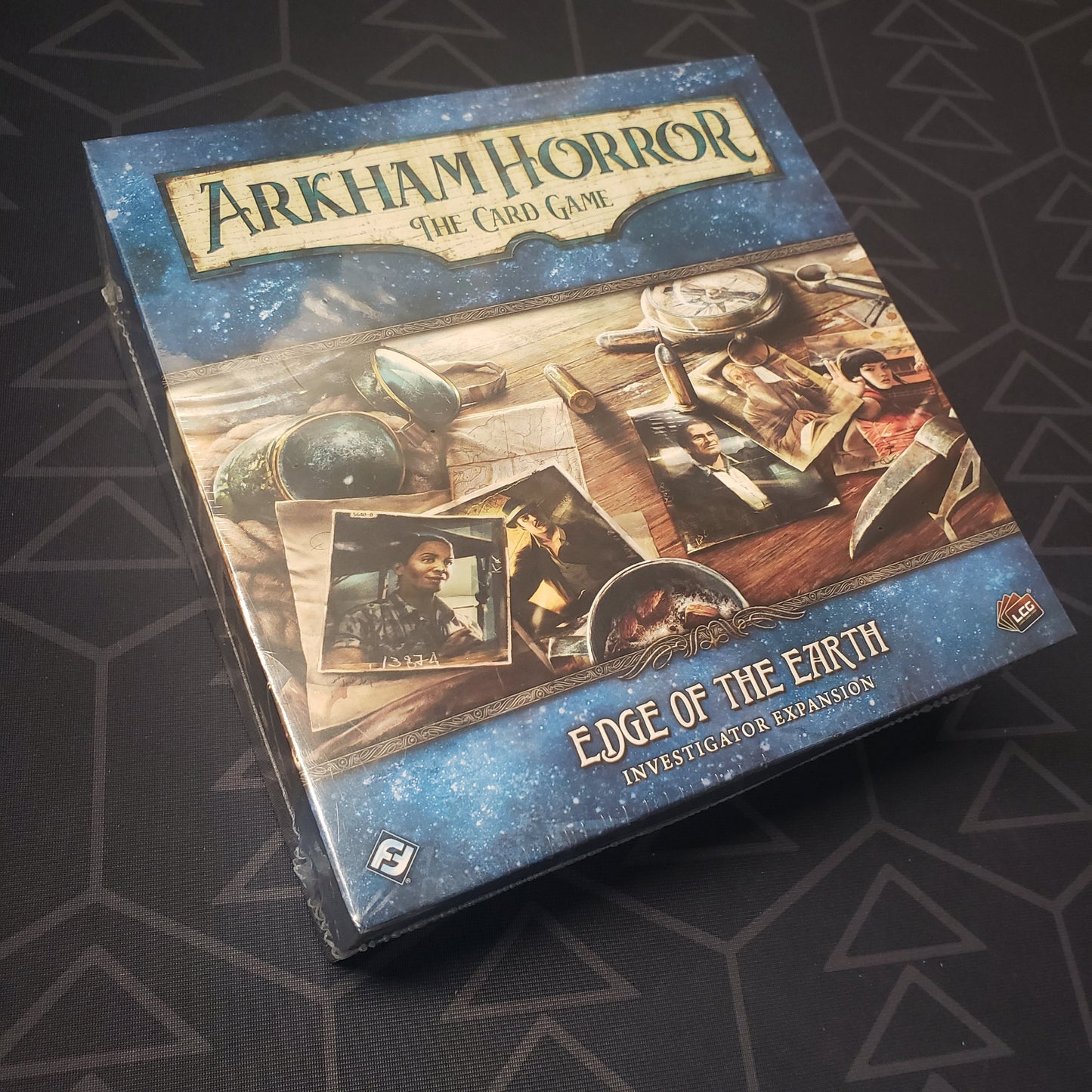 Image shows the front of the box for the Edge of the Earth Investigator expansion for the Arkham Horror Card Game
