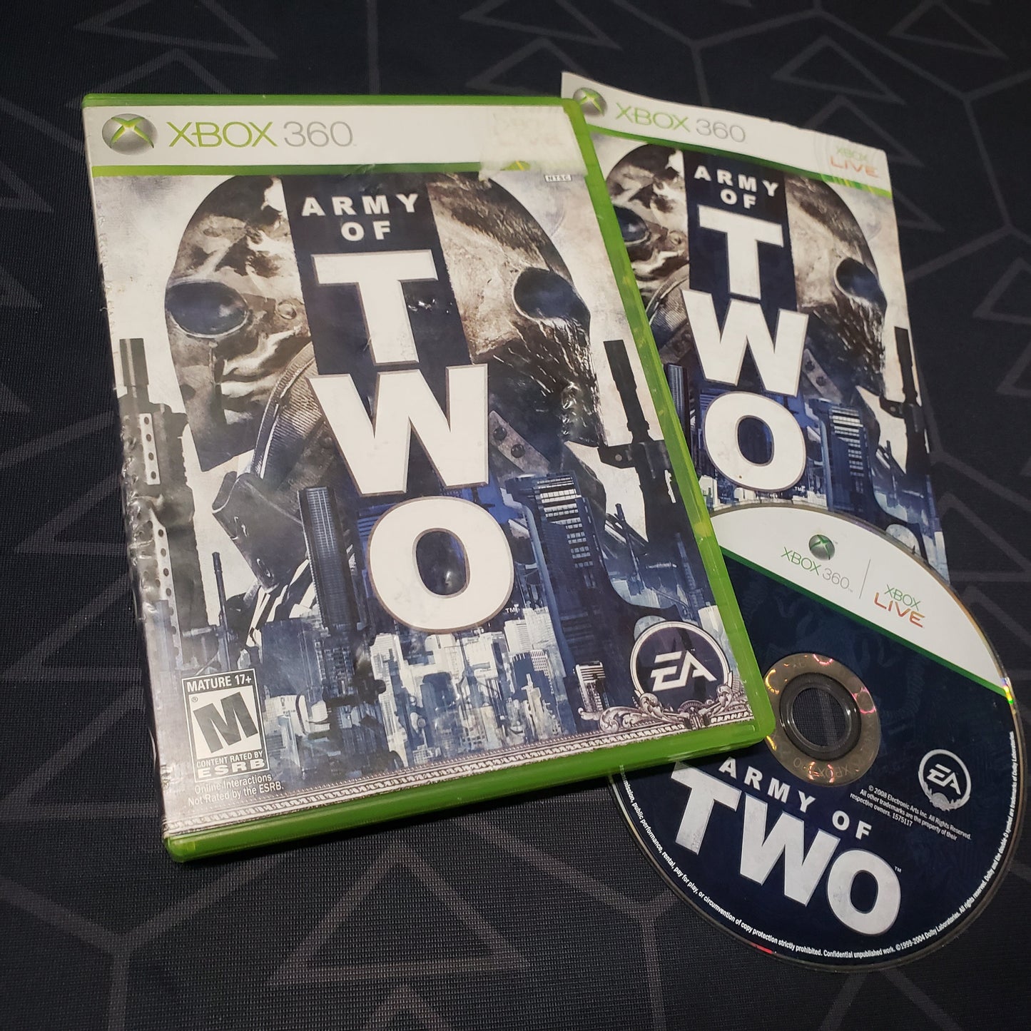 Image shows the case, manual & disc for the video game Army of Two for Xbox 360