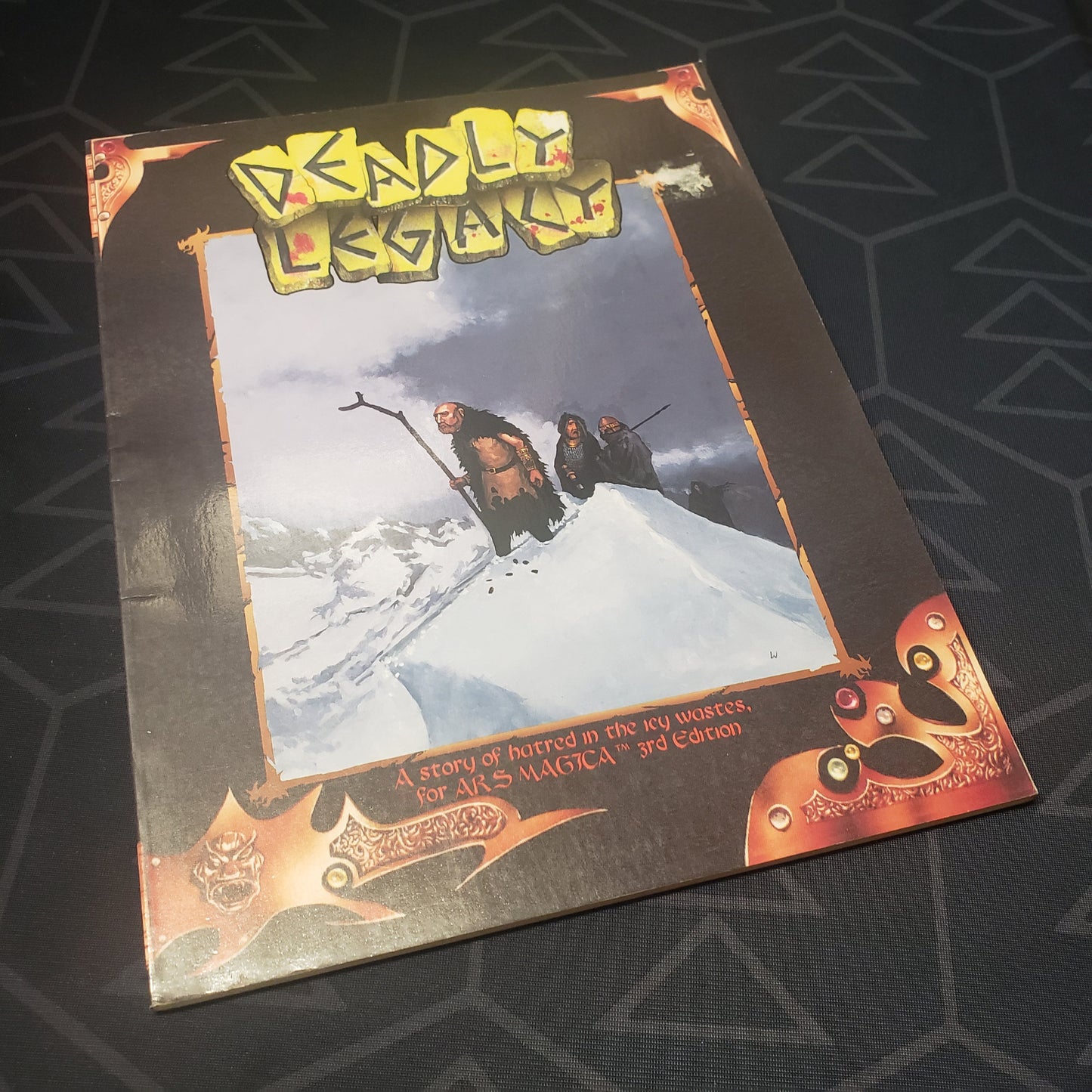 Image shows the front cover of the Deadly Legacy book for the roleplaying game Ars Magica 3E