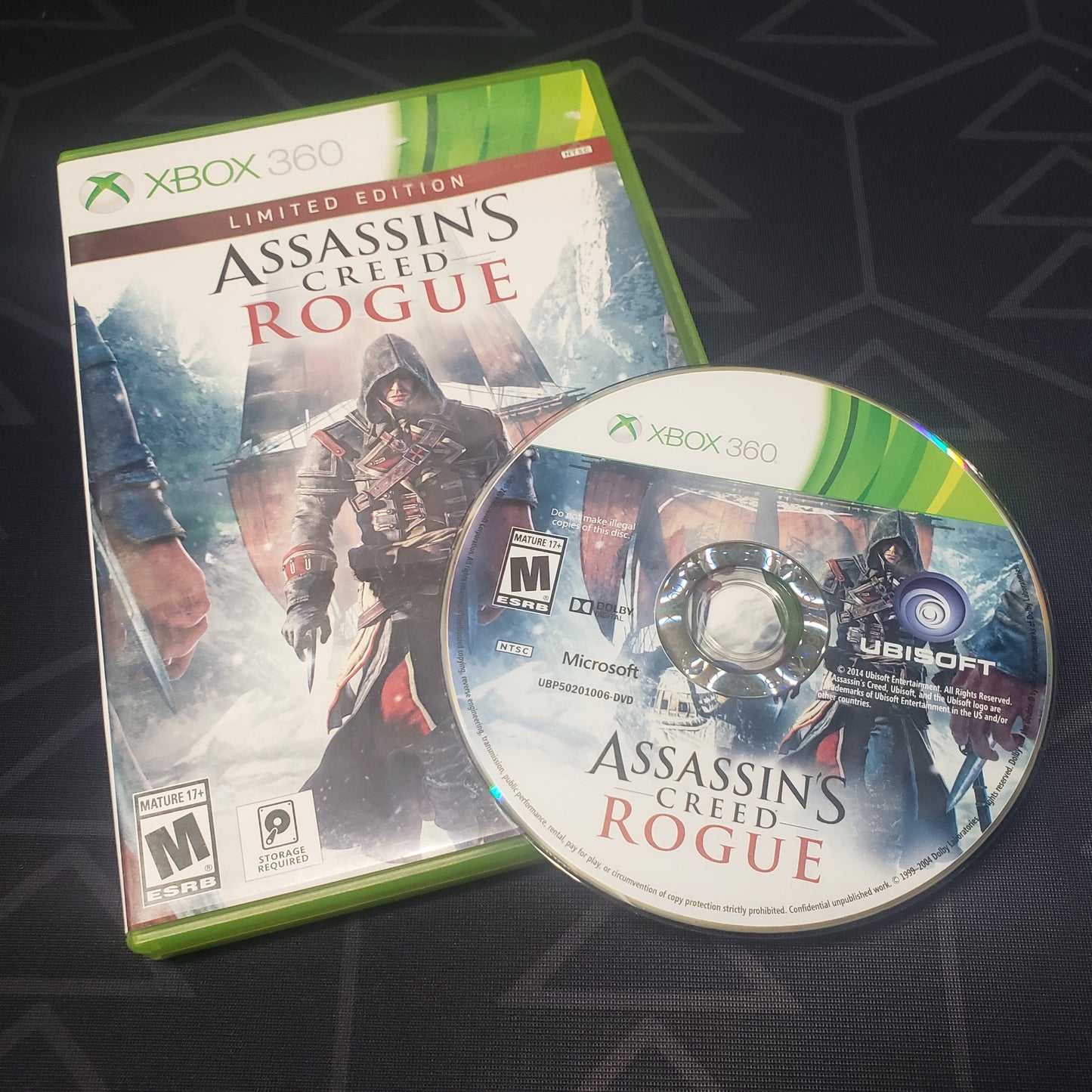 Image shows the case & disc for the video game Assassin's Creed: Rogue for Xbox 360