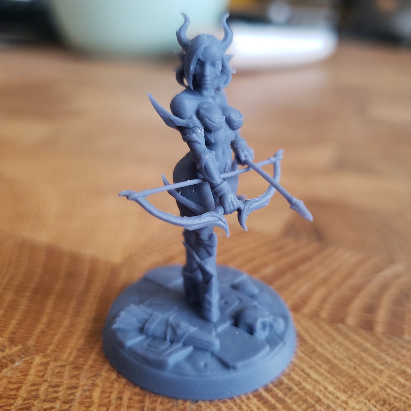 Image shows an example of a 3D printed demon rogue miniature printed in-house at All Systems Go