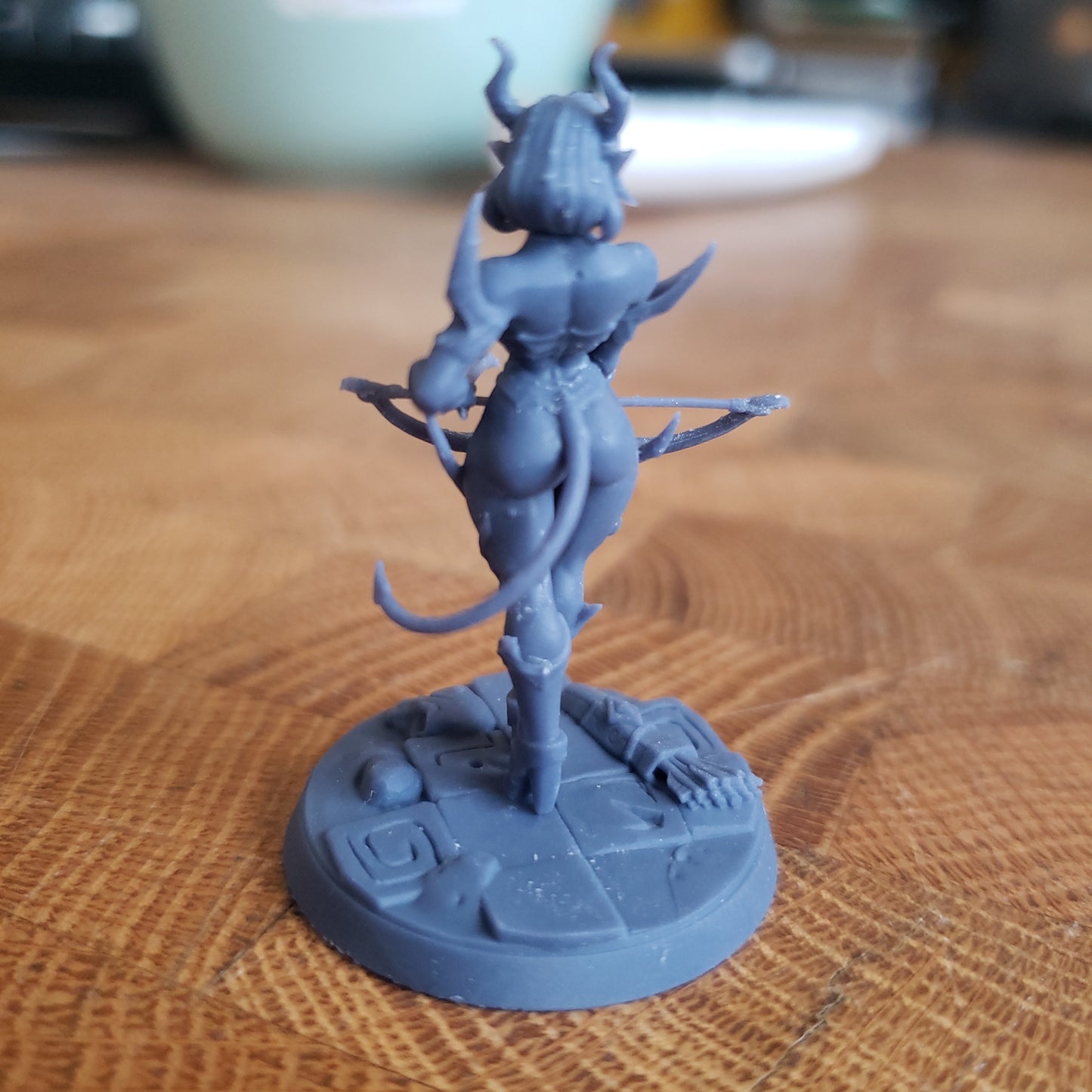 Image shows an example of a 3D printed demon rogue miniature printed in-house at All Systems Go