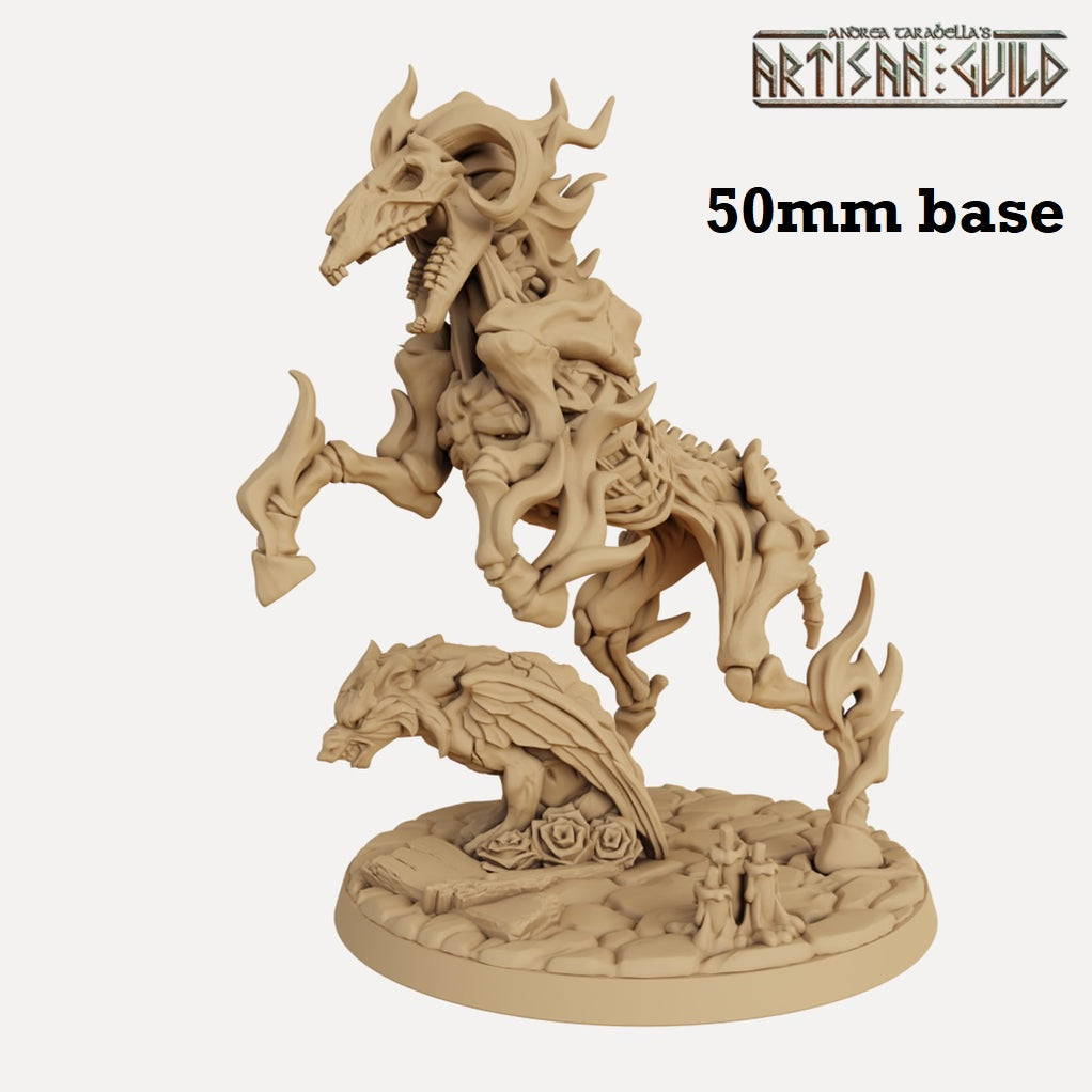Image shows a 3D render or a demonic goat-horse gaming miniature