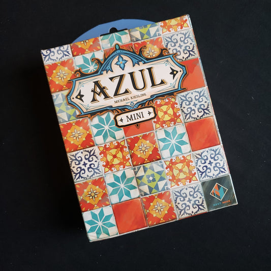 Image shows the front cover of the box of the Azul Mini board game
