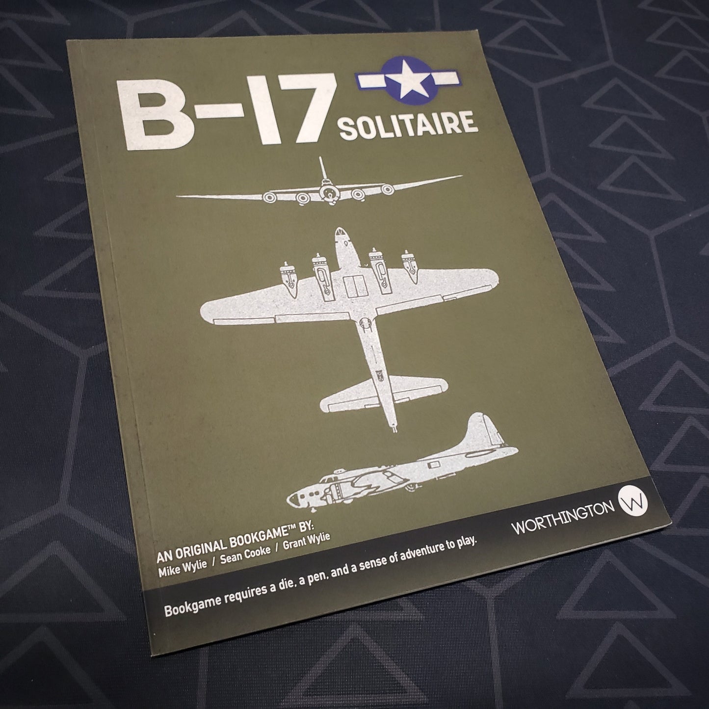 Image shows the front cover of the B-17 Solitaire wargaming book