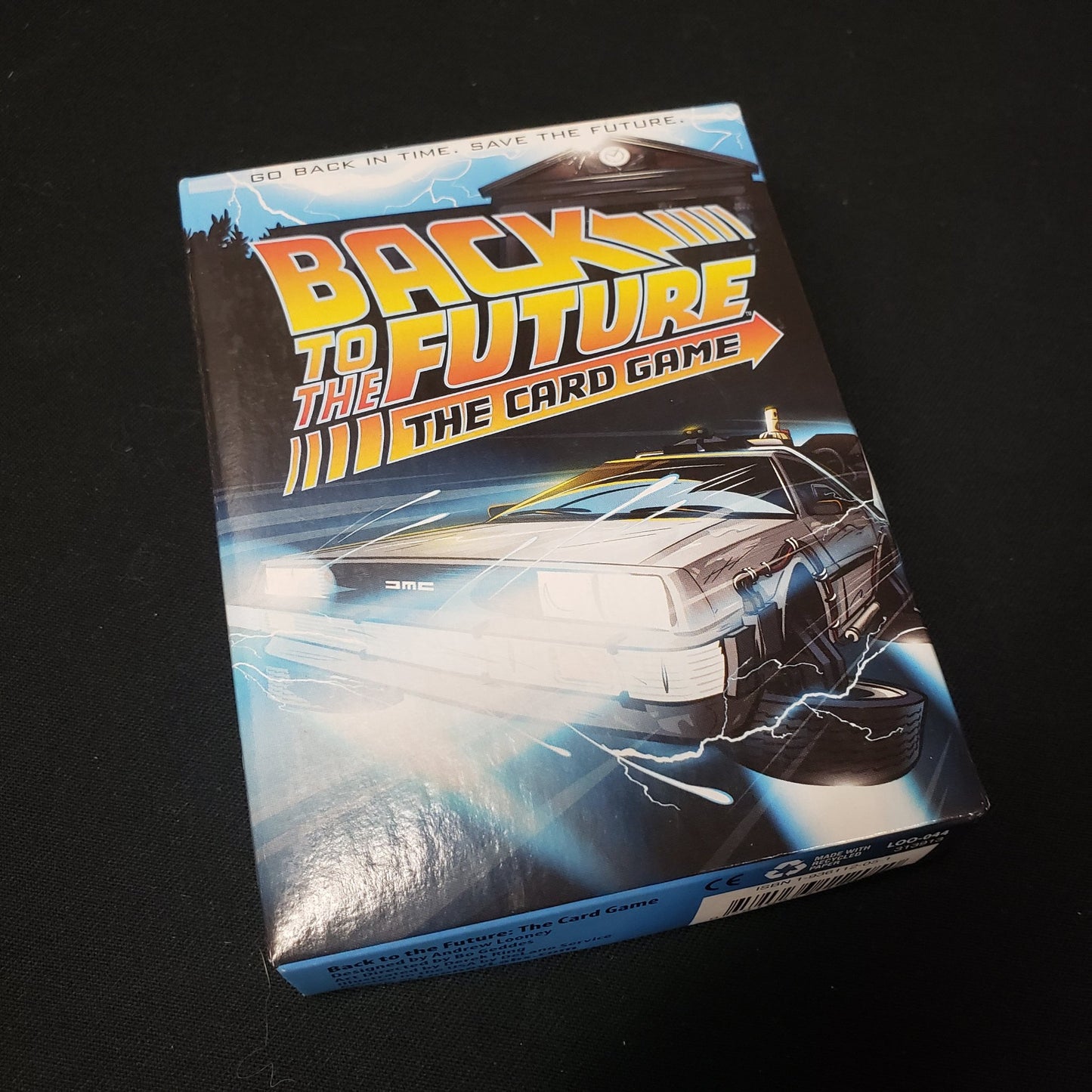 Image shows the front cover of the box of Back to the Future: The Card Game