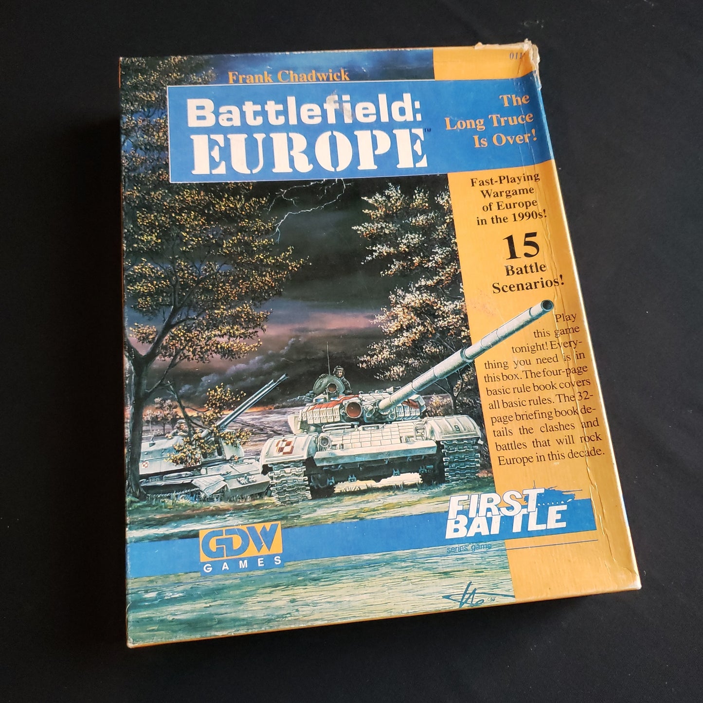 Image shows the front cover of the box of the Battlefield Europe board game