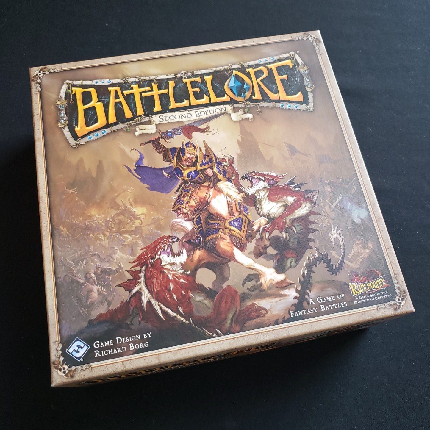 Image shows the front cover of the box of the BattleLore: Second Edition board game