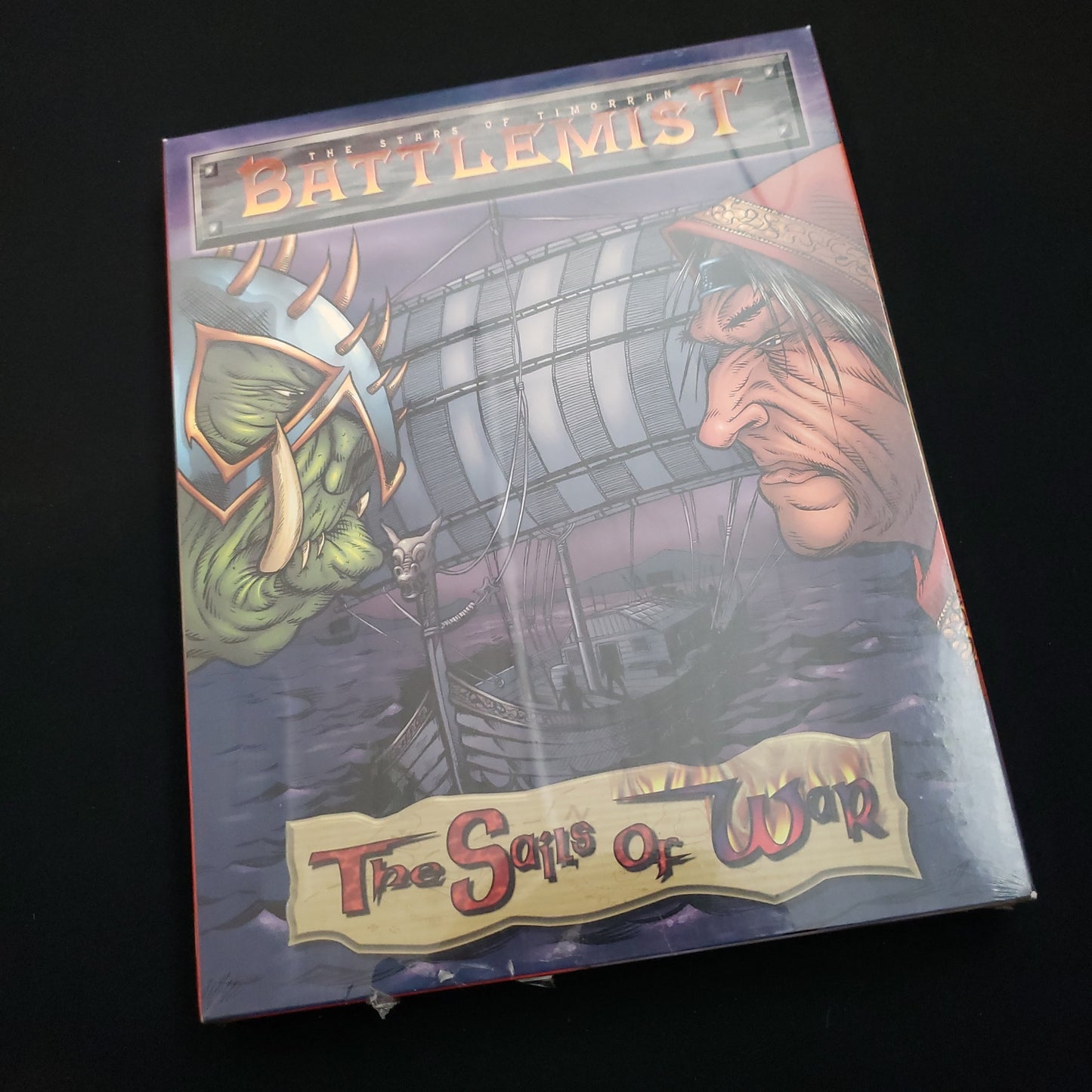 Image shows the front cover of the box of the Sails of War expansion for the board game Battlemist