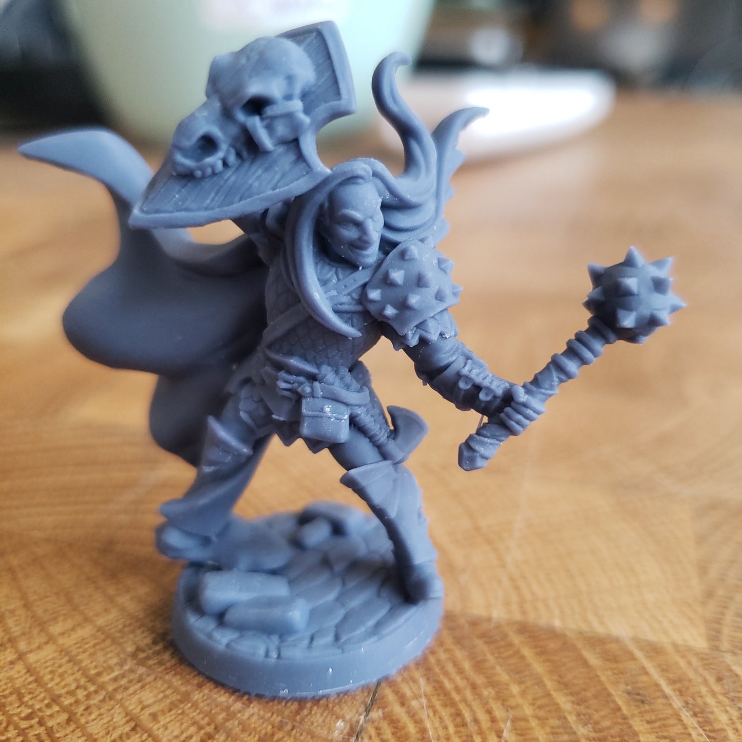 Image shows an example of a 3D printed human warrior miniature printed in-house at All Systems Go