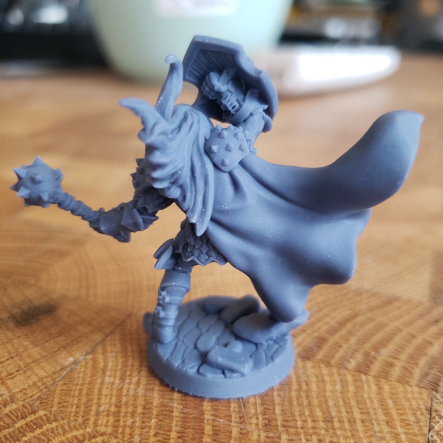 Image shows an example of a 3D printed human warrior miniature printed in-house at All Systems Go