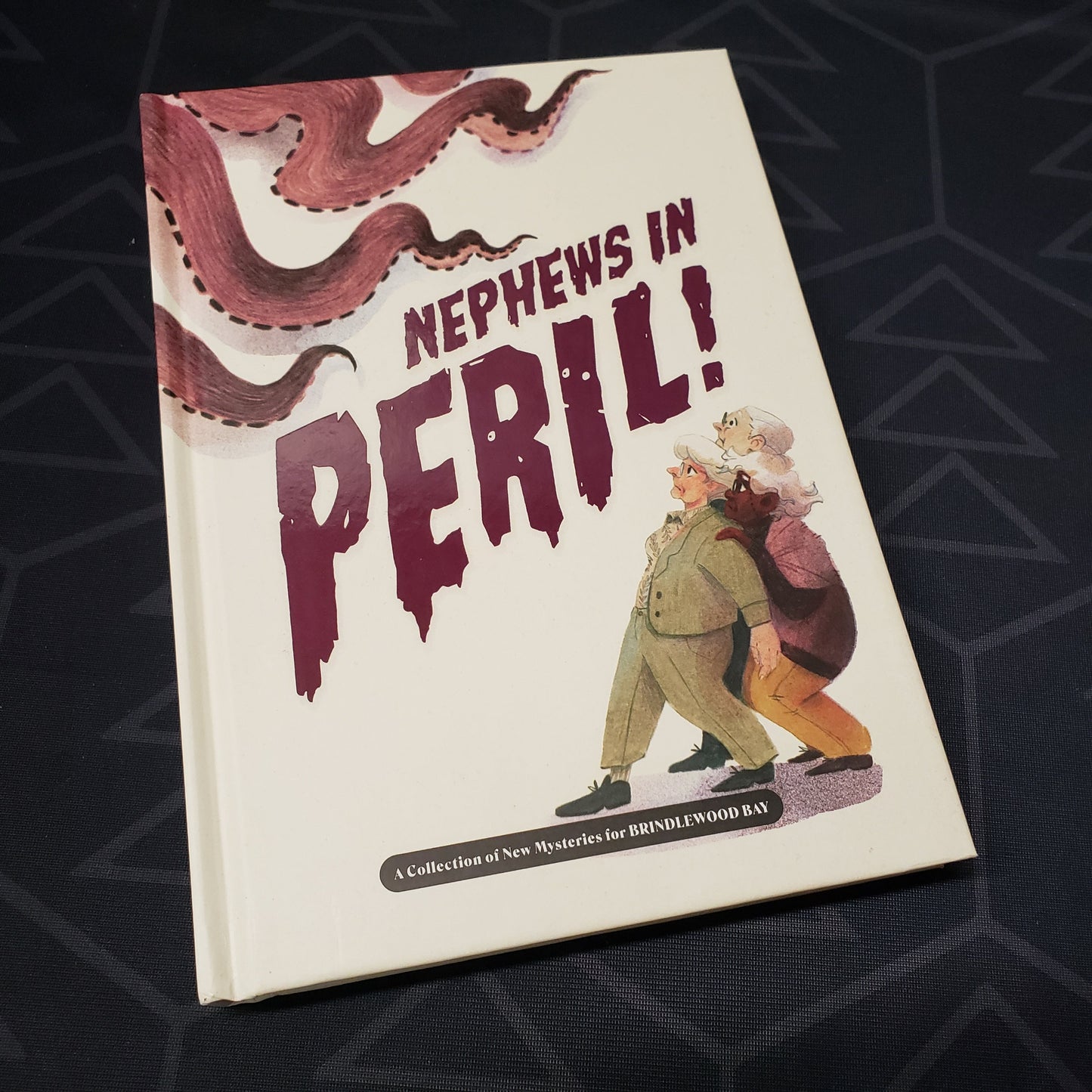 Image shows the front cover of the Nephews in Peril book for the Brindlewood Bay roleplaying game