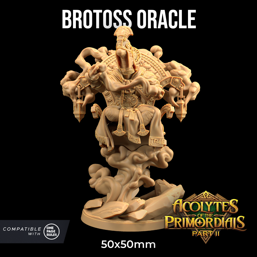 Image shows an 3D render of a brontosaurus priest gaming miniature