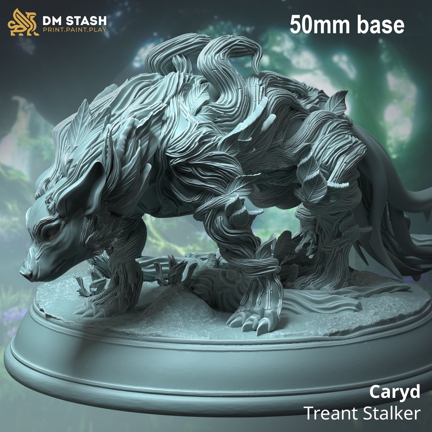 Image shows an 3D render of an elemental bear gaming miniature