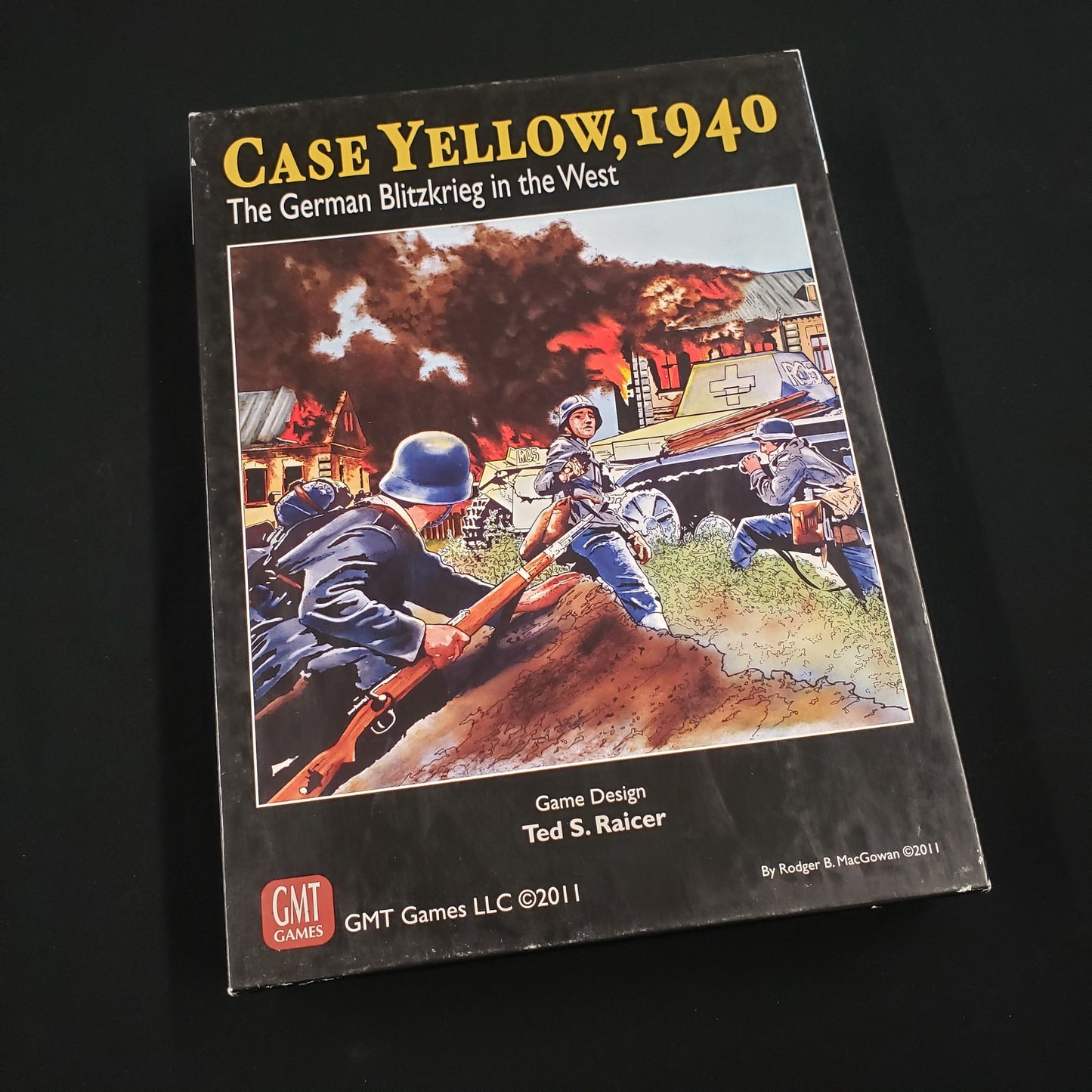 Image shows the front cover of the box of the board game Case Yellow, 1940