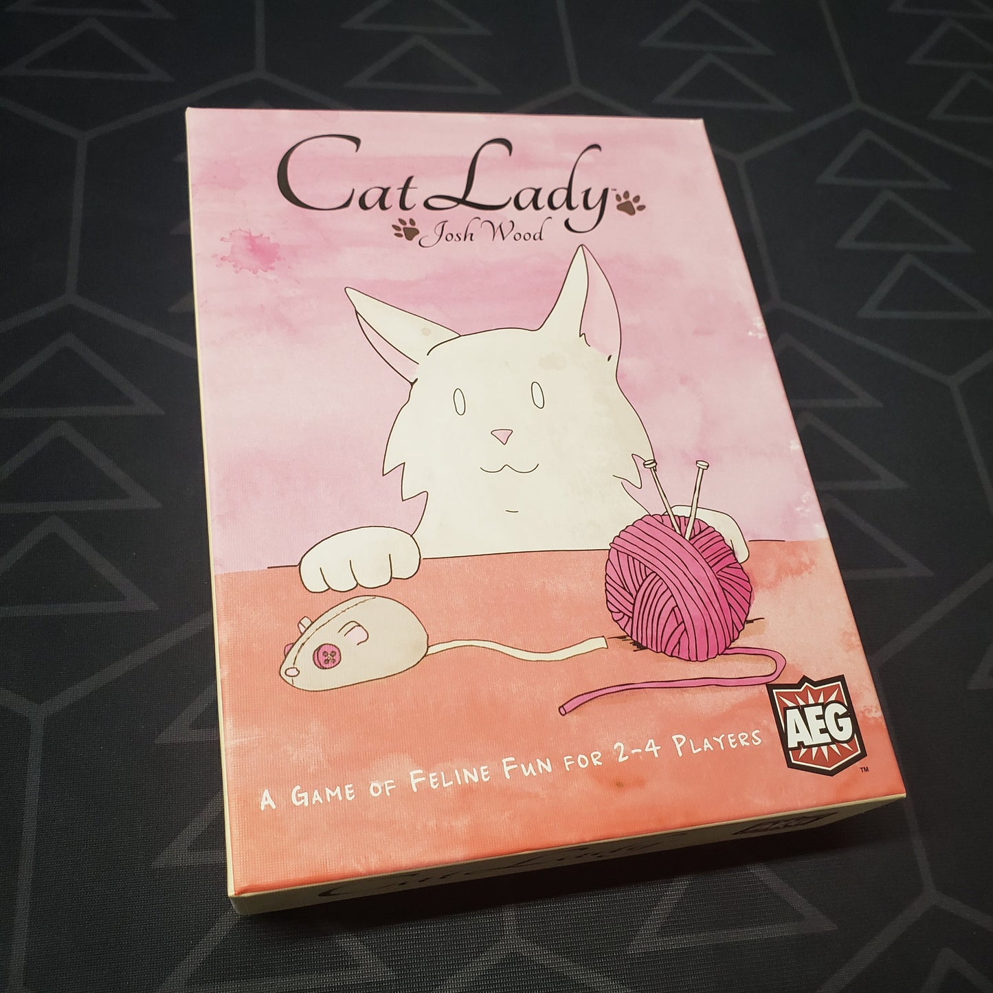 Image shows the front cover of the box for the Cat Lady card game
