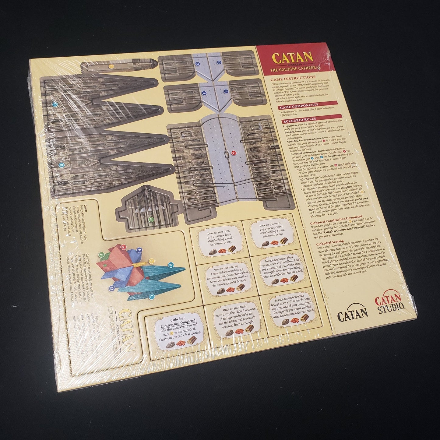 Image shows the punchboard for the Cologne Catherdral scenario for the board game Catan