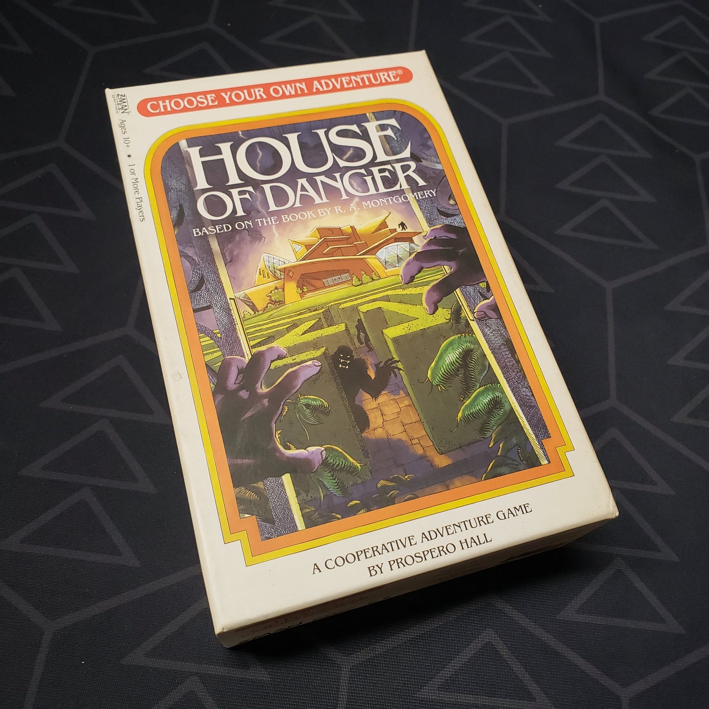 Image shows the front cover of the box of the Choose Your Own Adventure: House of Danger card game