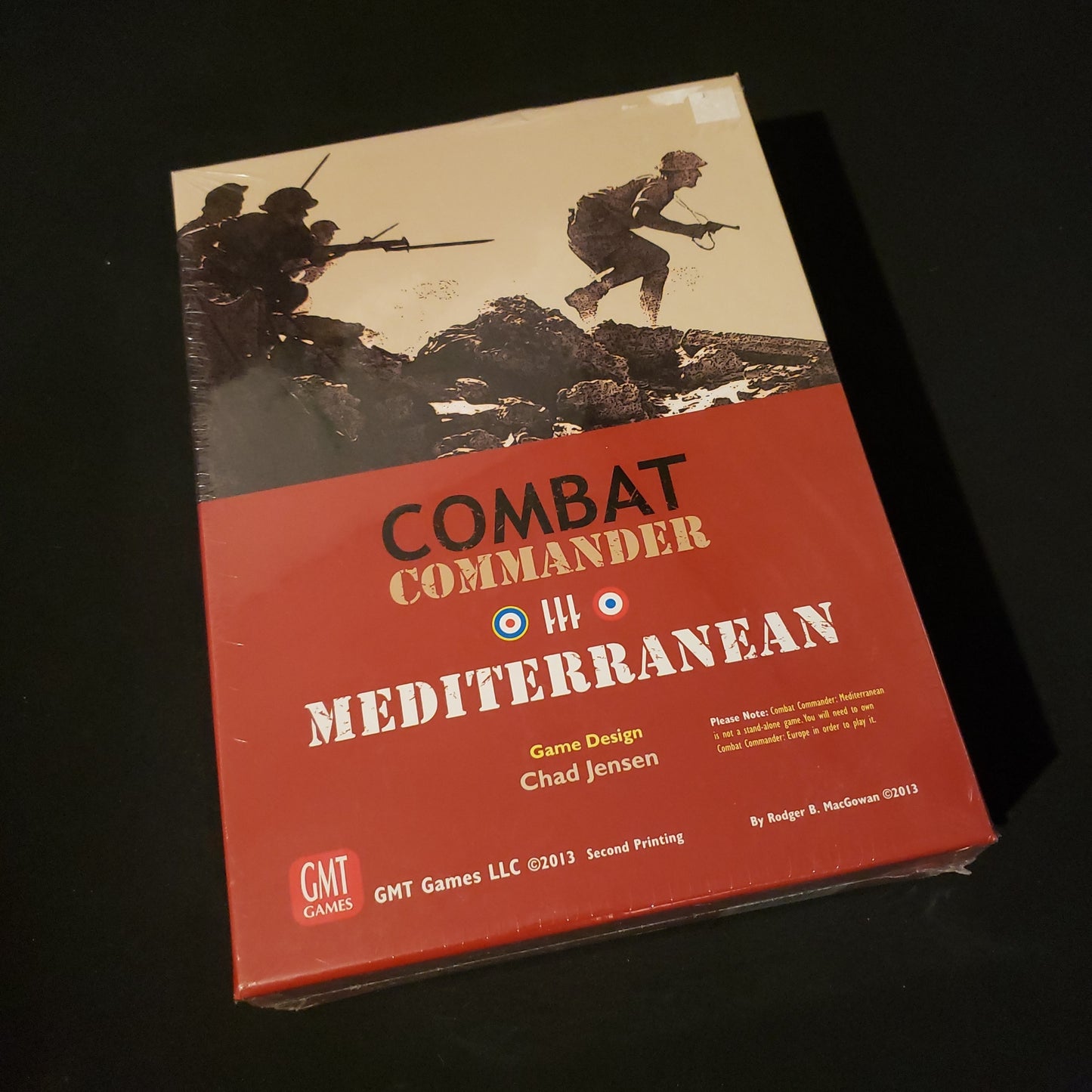 Image shows the front cover of the box of the Mediterranean expansion for the board game Combat Commander