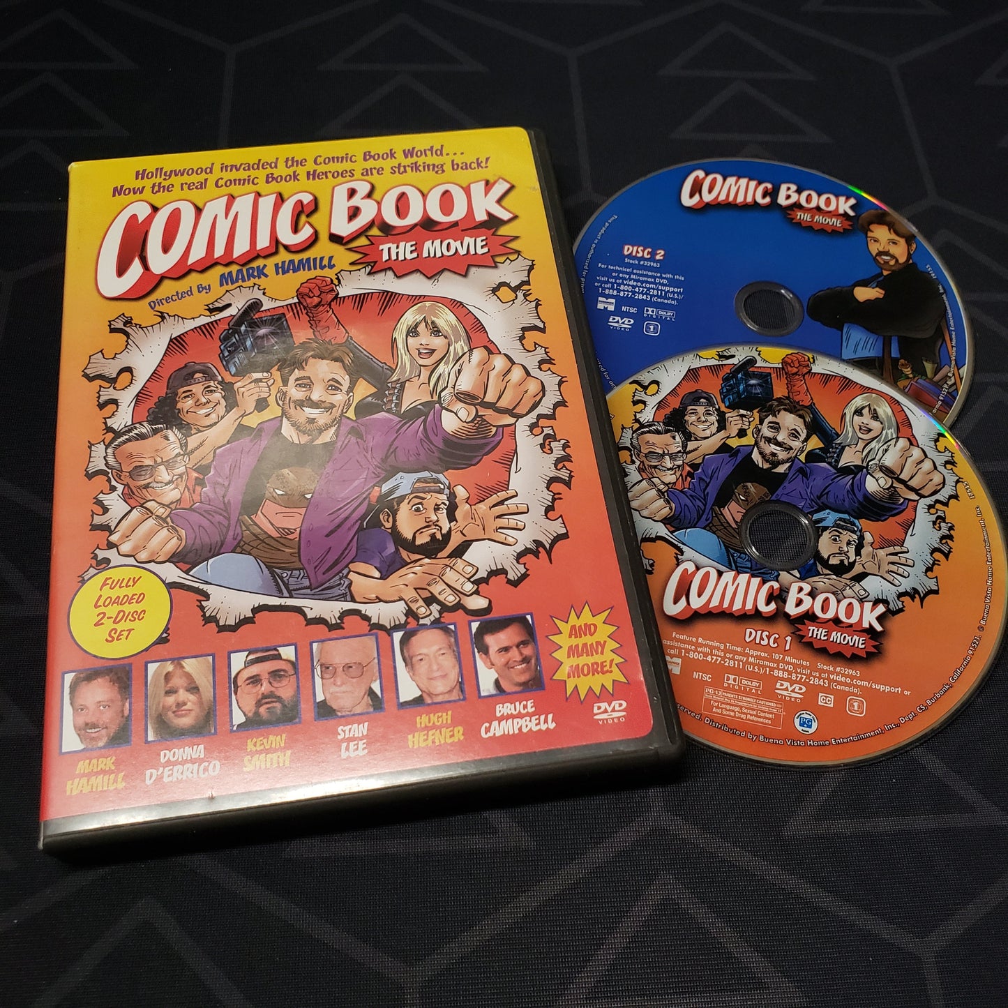 Image shows the case & two discs for the movie Comic Book: The Movie on DVD