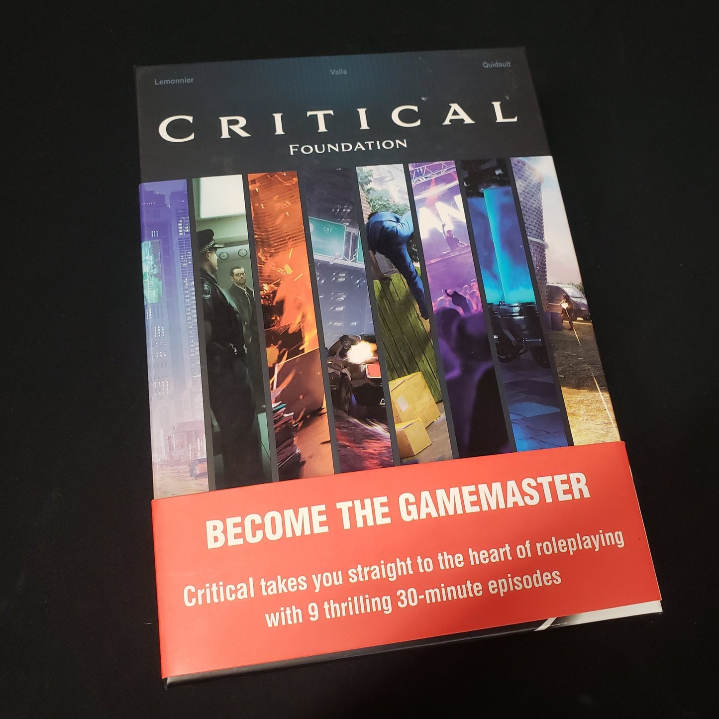 Image shows the front cover of the Critical: Foundation Season 1 roleplaying game box set