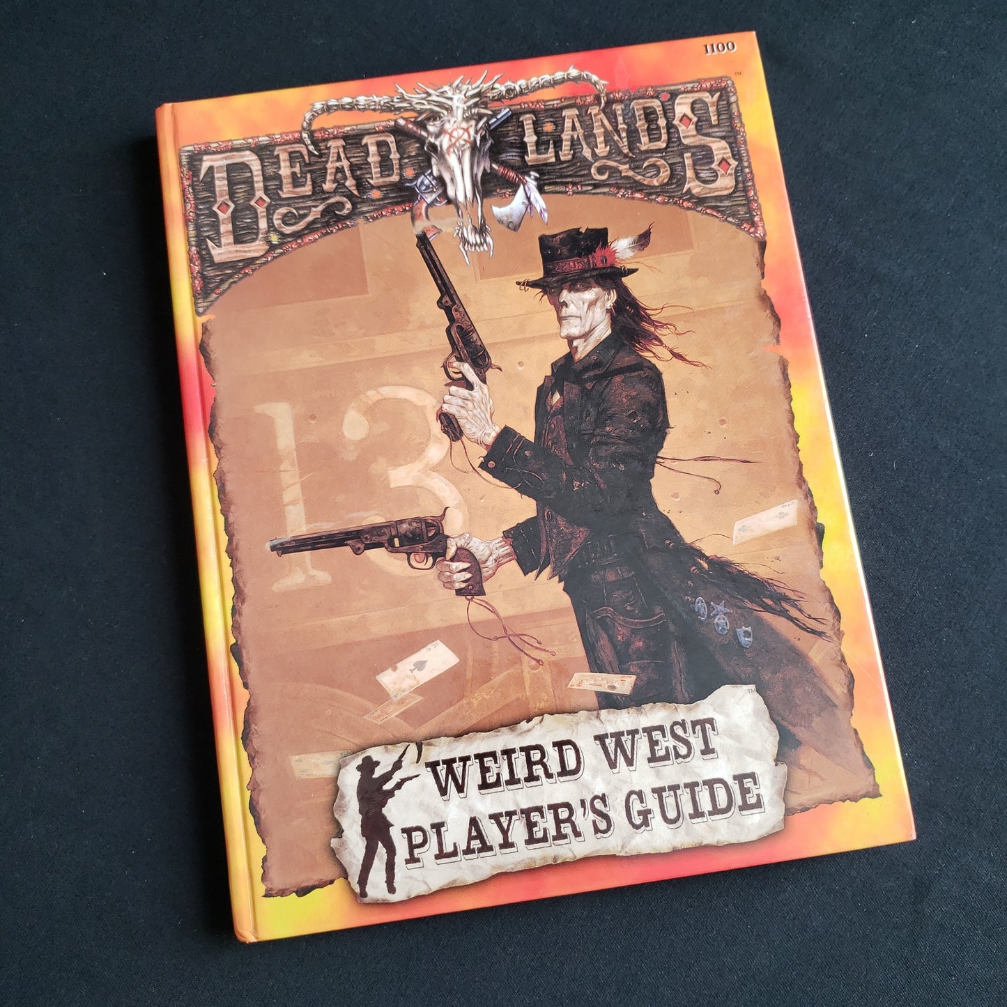 Image shows the front cover of the Weird West Player's Guide book for the Deadlands roleplaying game