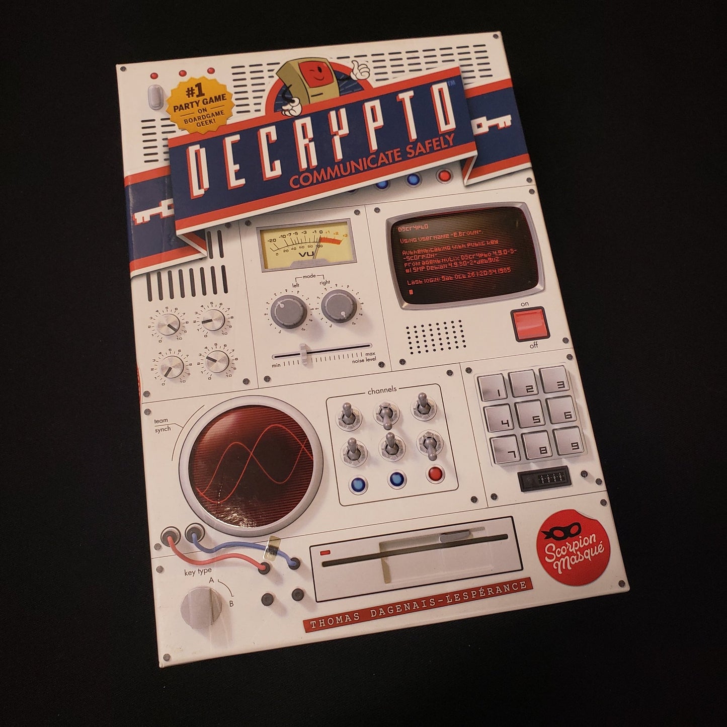 Image shows the front cover of the box of the Decrypto board game
