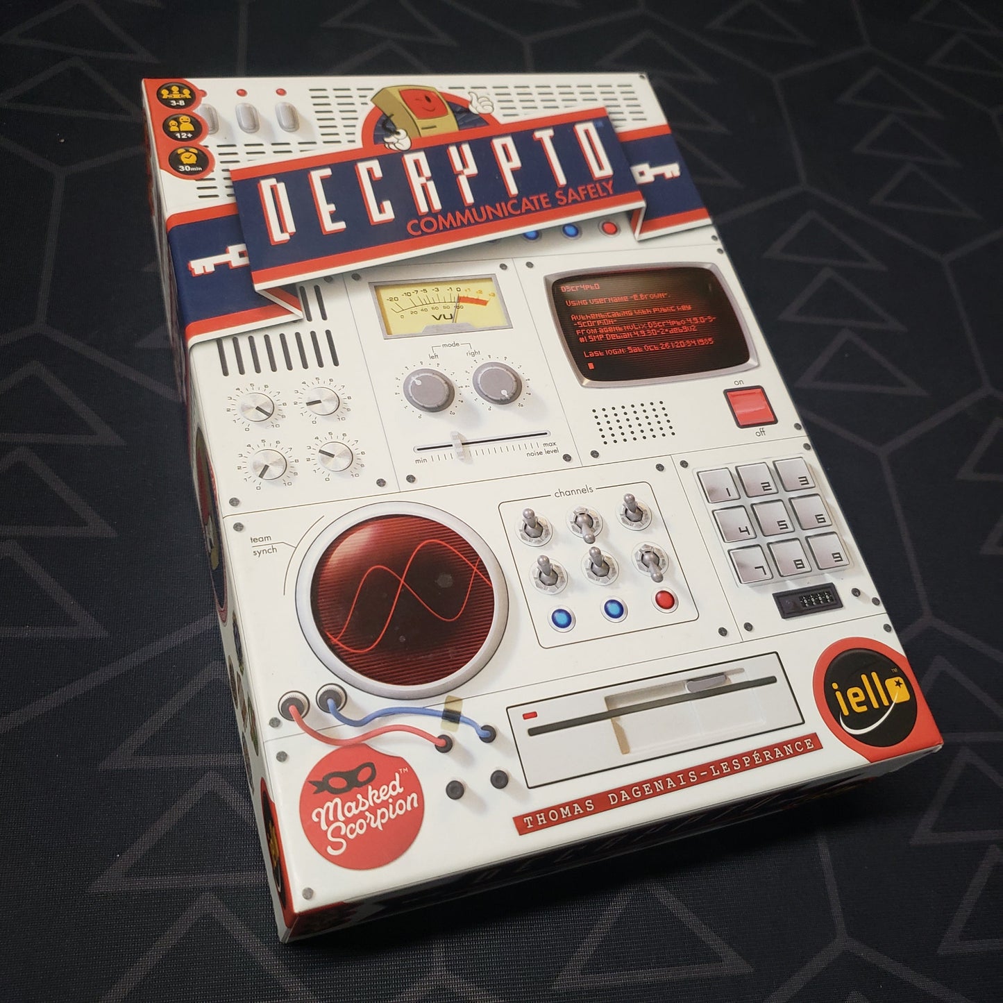 Image shows the front cover of the box of the Decrypto board game