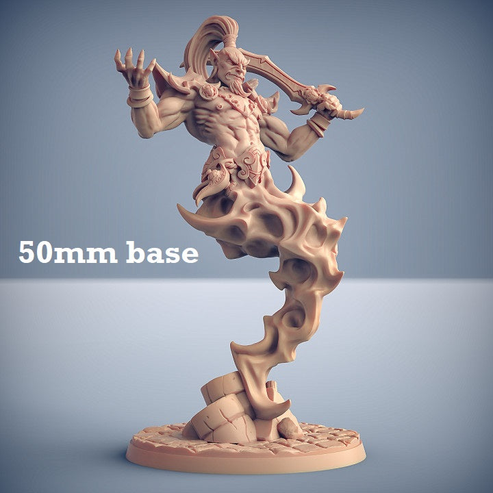 Image shows a 3D render of a genie gaming miniature.
