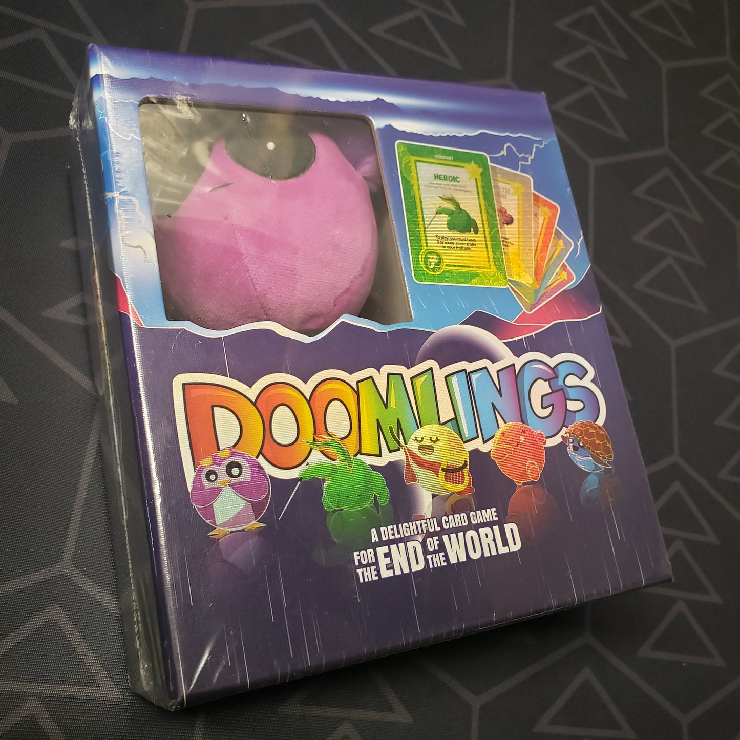 Image shows the front cover of the Target Edition box for the Doomlings card game