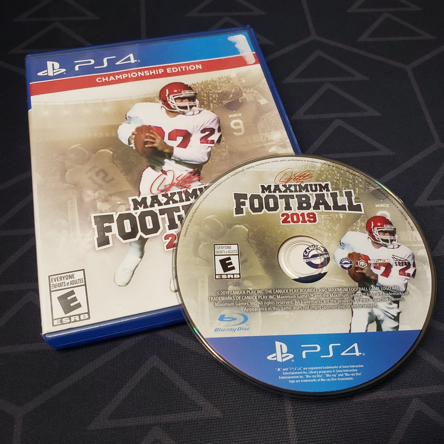 Image shows the case & disc for the video game Doug Flutie's Maximum Football 2019 for Playstation 4
