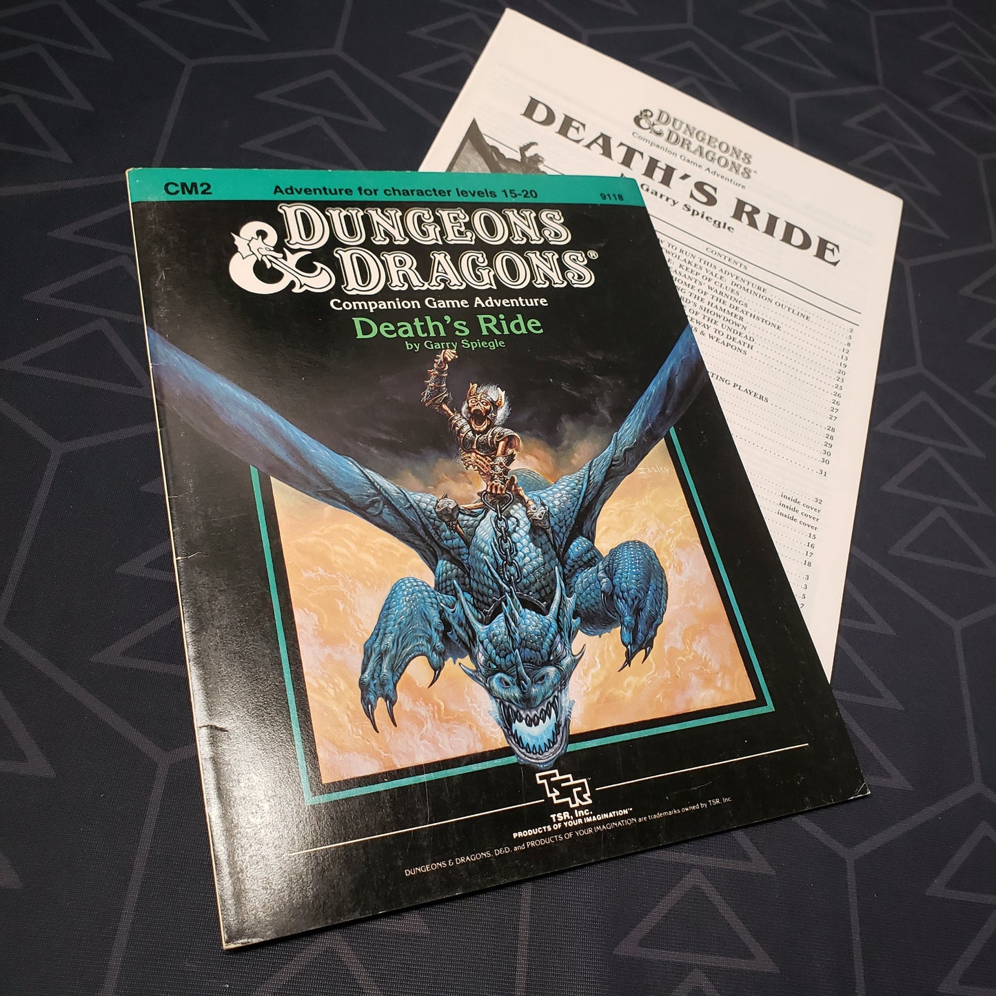 Image shows the folio & booklet of the Death's Ride module for the roleplaying game Dungeons & Dragons: First Edition