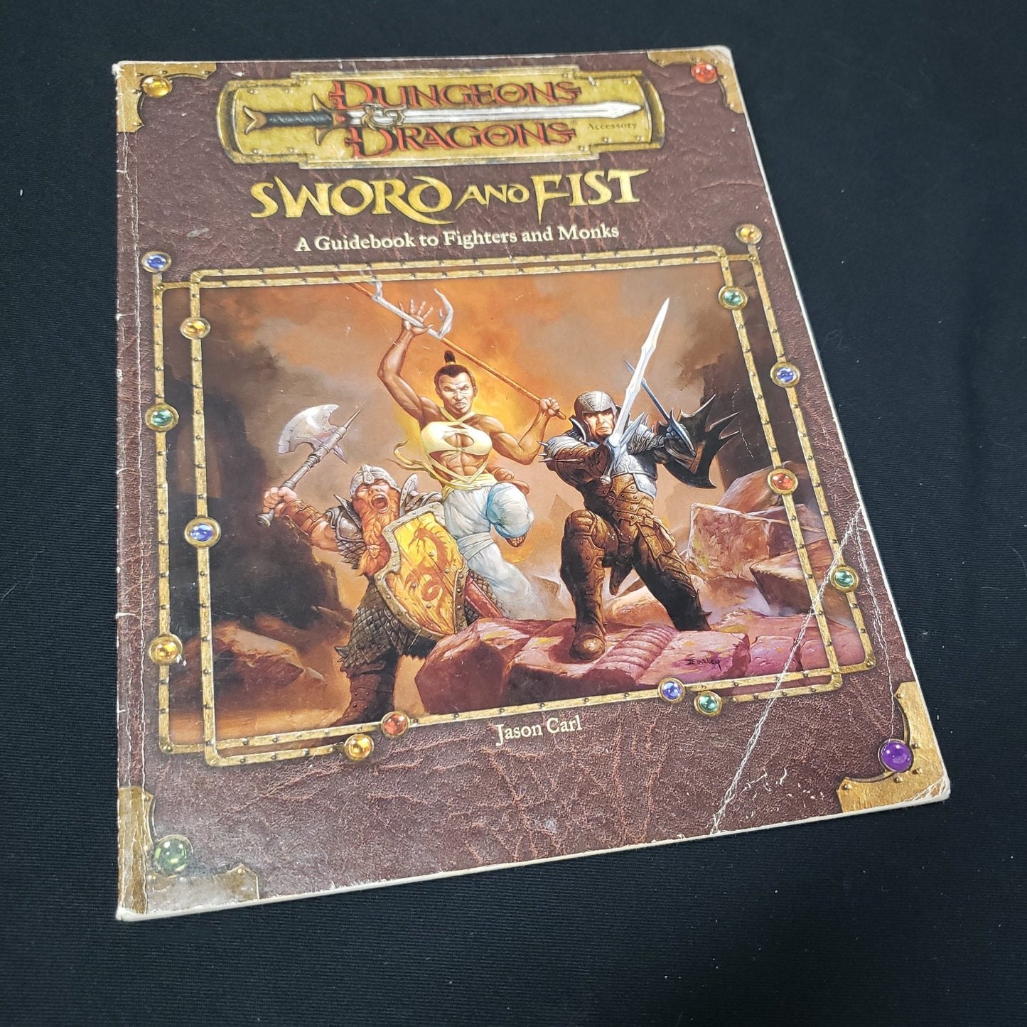 Image shows the front cover of the Sword & Fist book for the roleplaying game Dungeons & Dragons: Third Edition