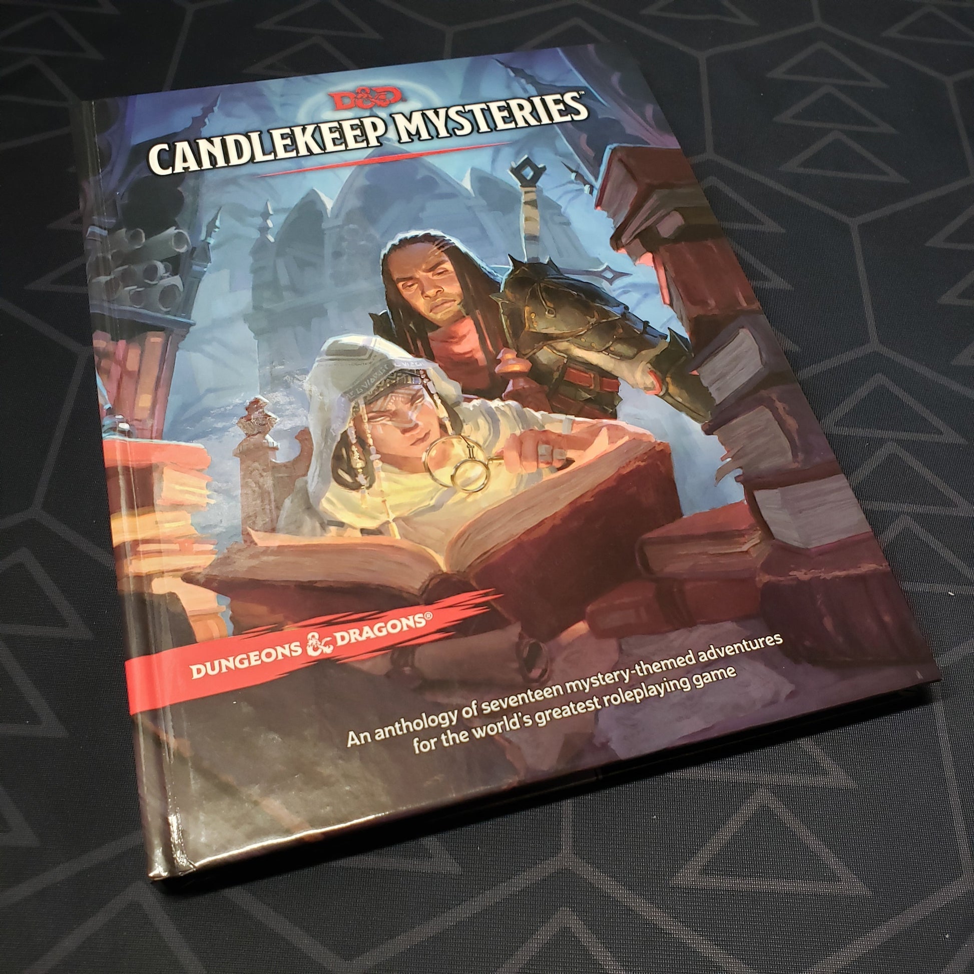 Image shows the front cover of the Candlekeep Mysteries book for the roleplaying game Dungeons & Dragons 5E
