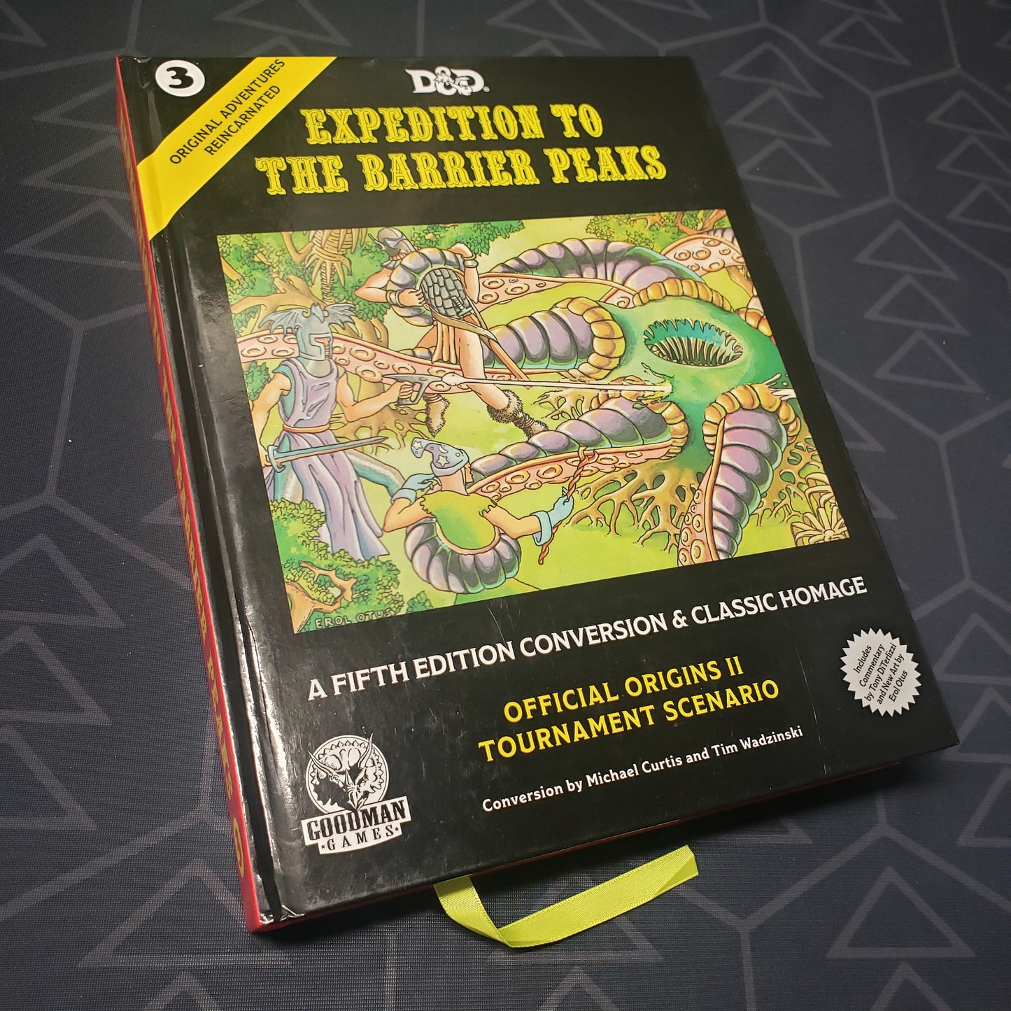 Image shows the front cover of the Original Adventures Reincarnated: Expedition to the Barrier Peaks book for the roleplaying game Dungeons & Dragons 5E