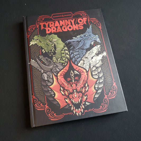 Image shows the front of the alternate art cover of the Tyranny of Dragons book for the Dungeons & Dragons roleplaying game